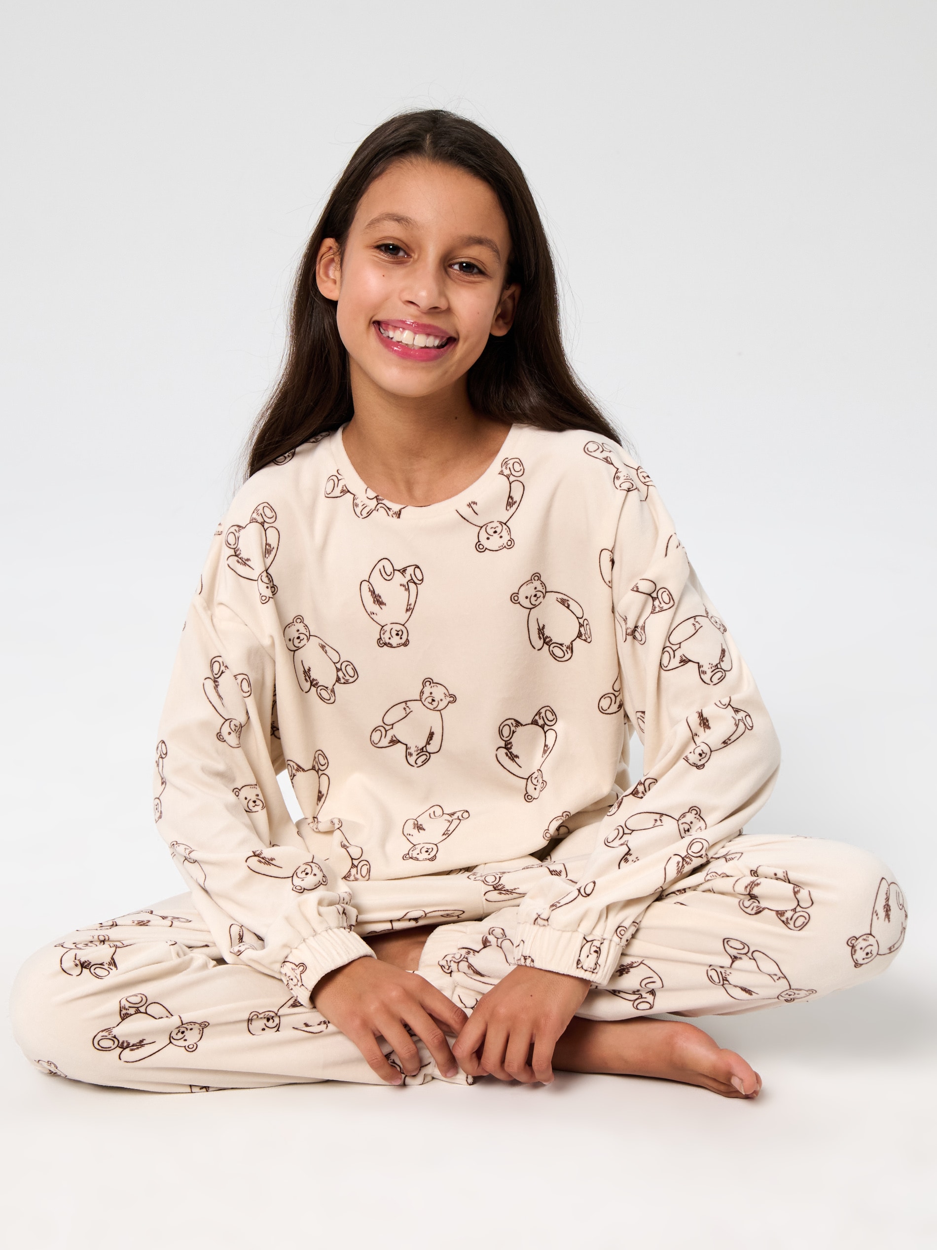 Sinsay - Πιτζάμες δύο τεμαχίων - κρεμ φωτογραφία