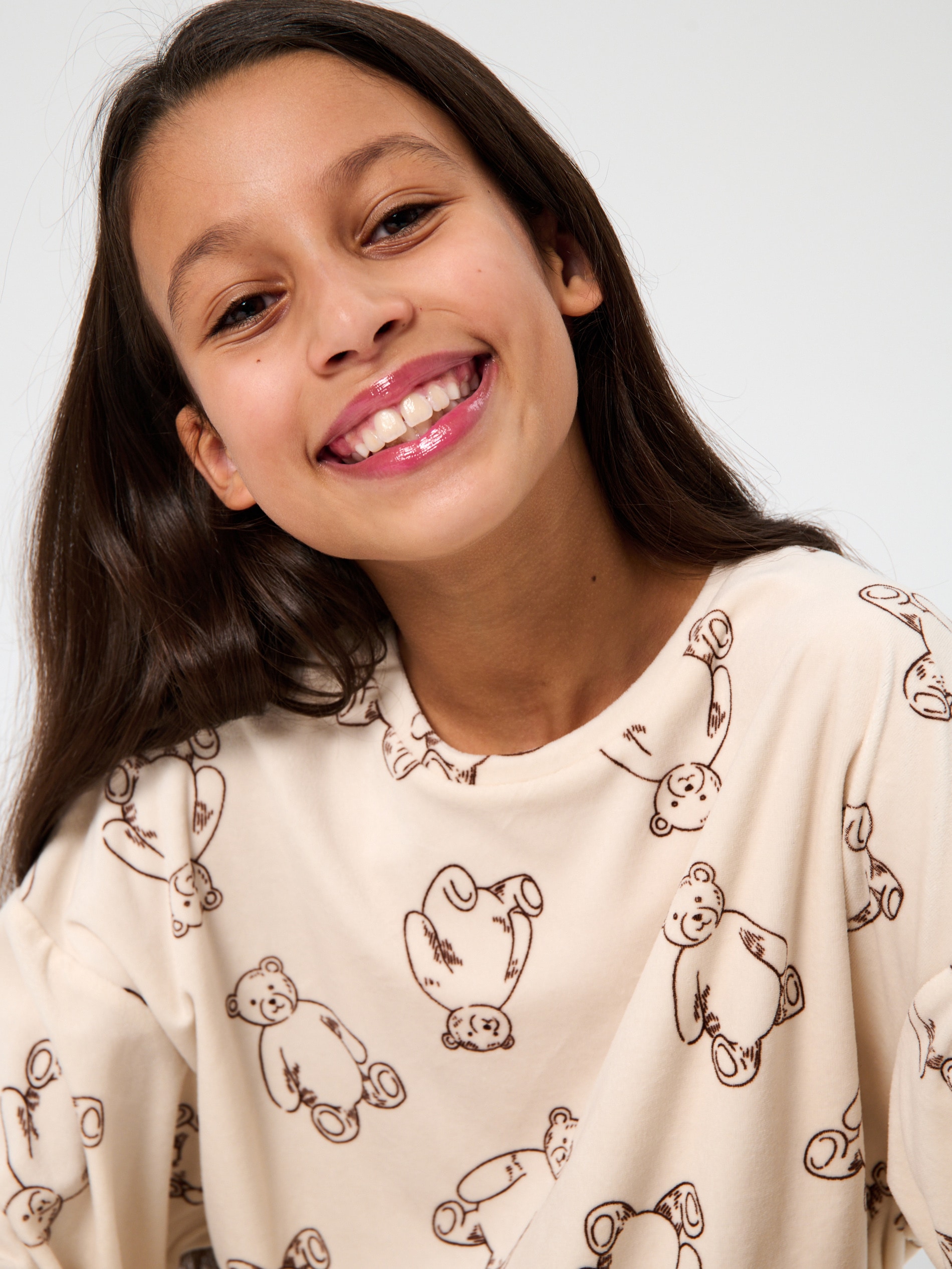 Sinsay - Πιτζάμες δύο τεμαχίων - κρεμ φωτογραφία