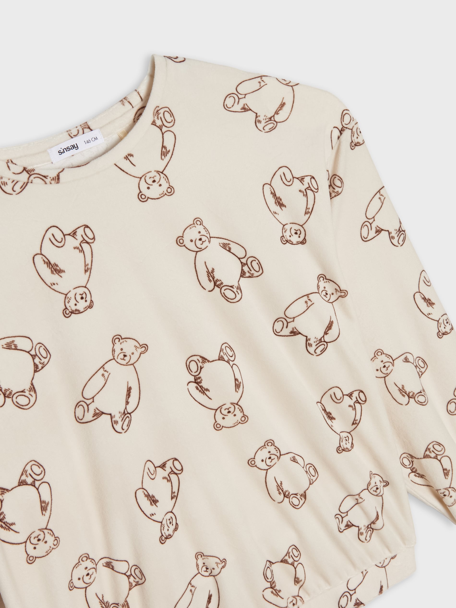 Sinsay - Πιτζάμες δύο τεμαχίων - κρεμ φωτογραφία