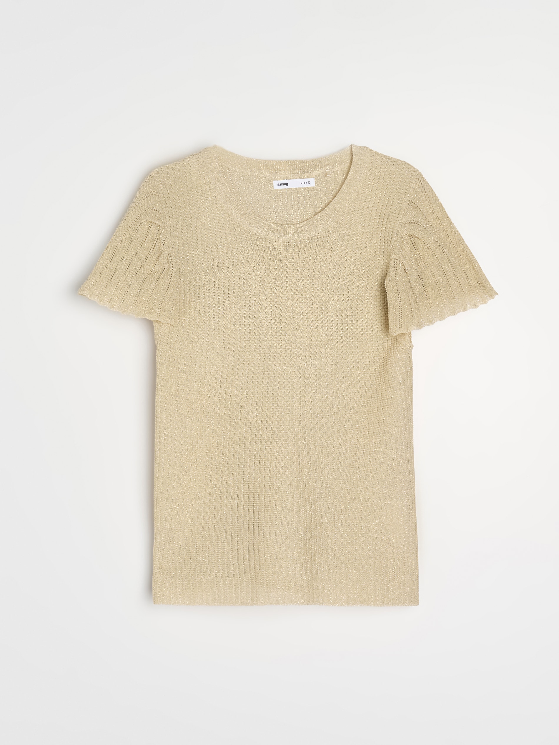 Sinsay - Swetrowa bluzka z metalizowaną nicią i wiskozą - złoty