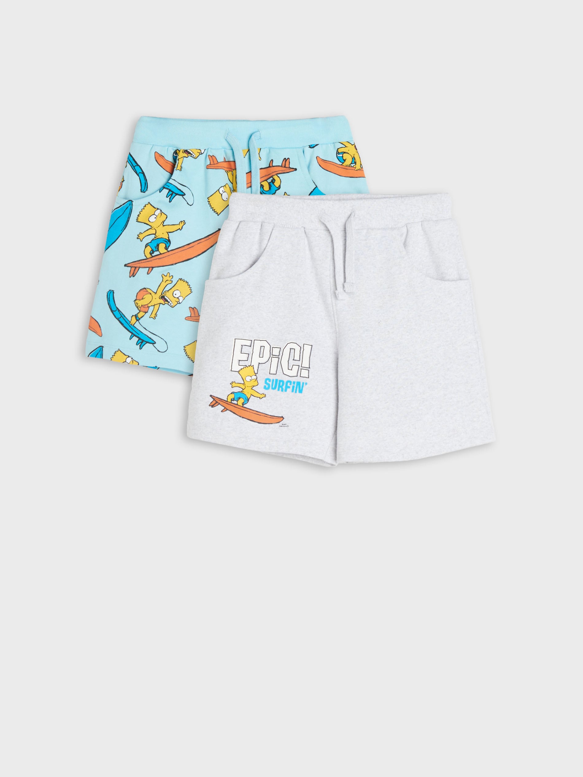 Sinsay - Set De 2 Perechi De Pantaloni Scurți The Simpsons - Gri Deschis