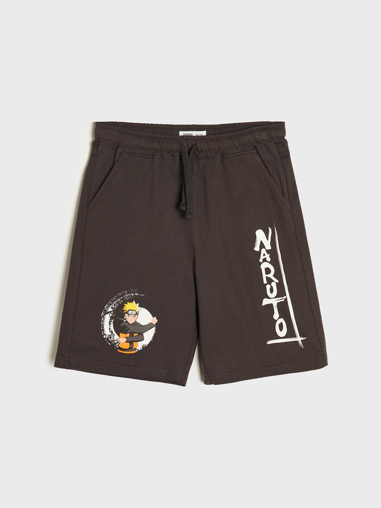 Sinsay - Compleu Cu Tricou și Pantaloni Scurți Naruto - Negru-antracit