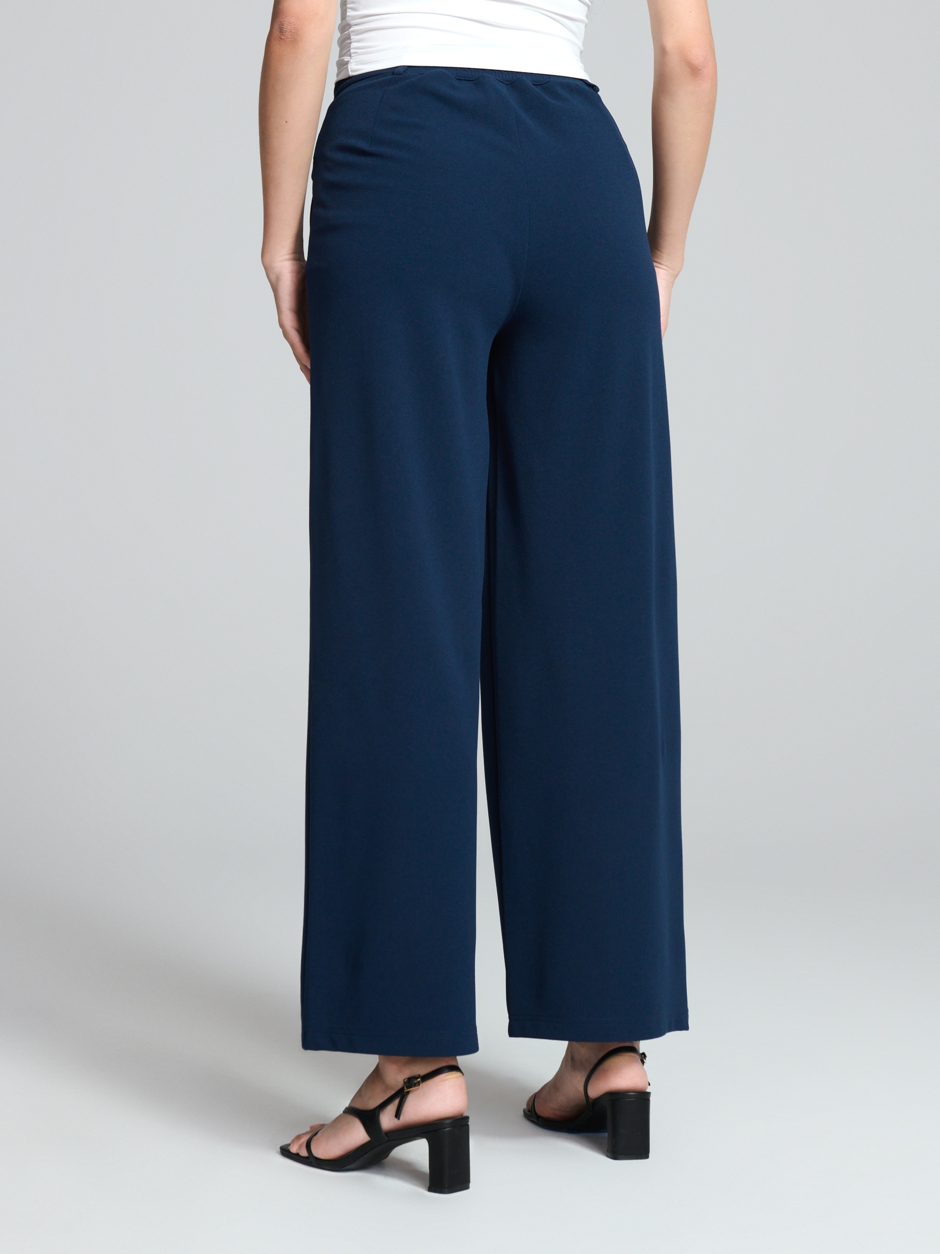 Sinsay - Pantaloni Wide Leg - Bleumarin