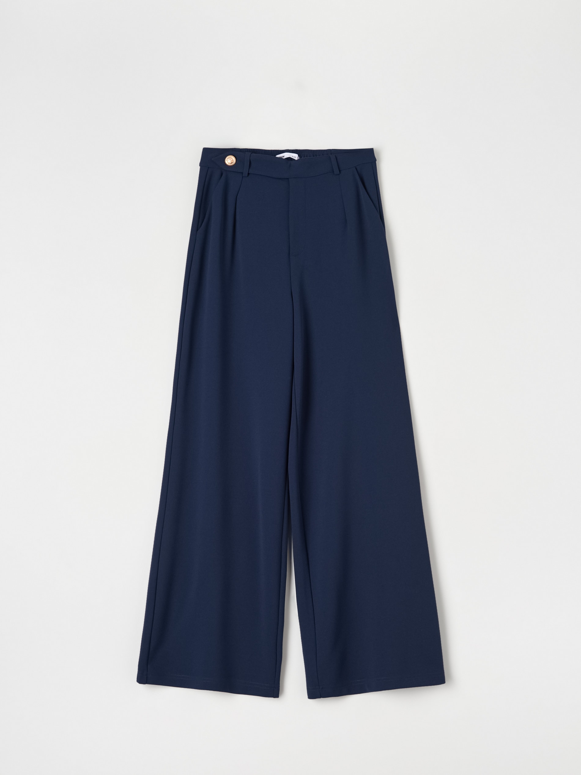 Sinsay - Pantaloni Wide Leg - Bleumarin