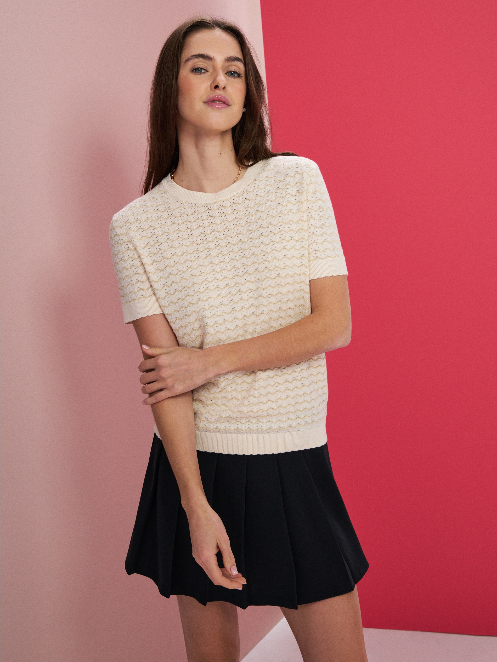 Sinsay - Wiskozowy sweter - kremowy