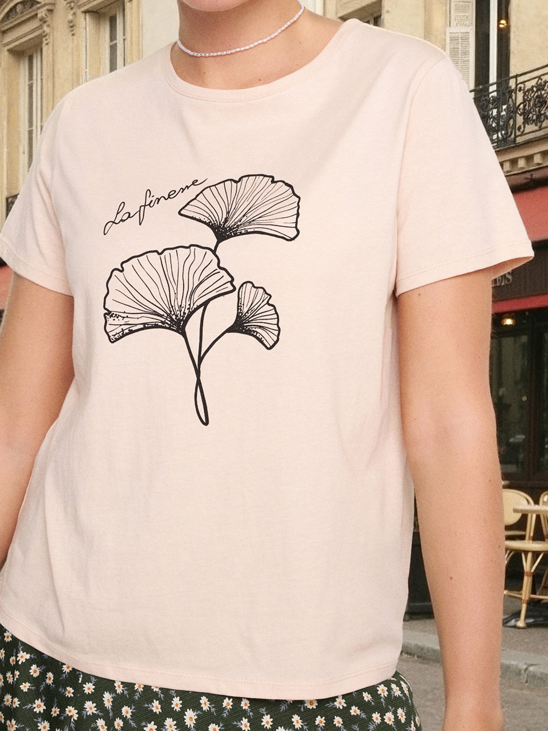 Sinsay - Bawełniana koszulka z nadrukiem - beżowy