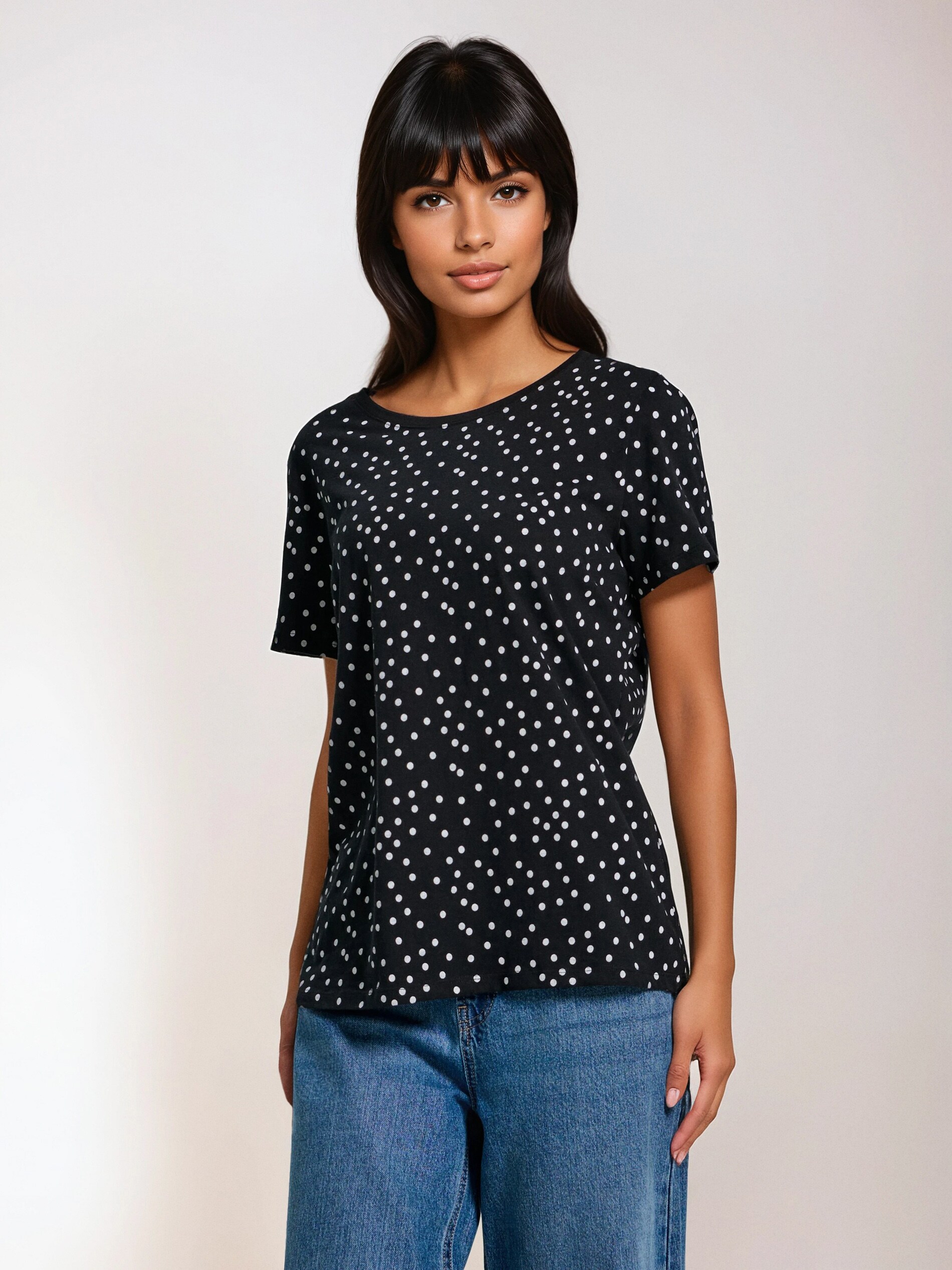 Sinsay - Μπλούζα με πουά - μαυρο φωτογραφία