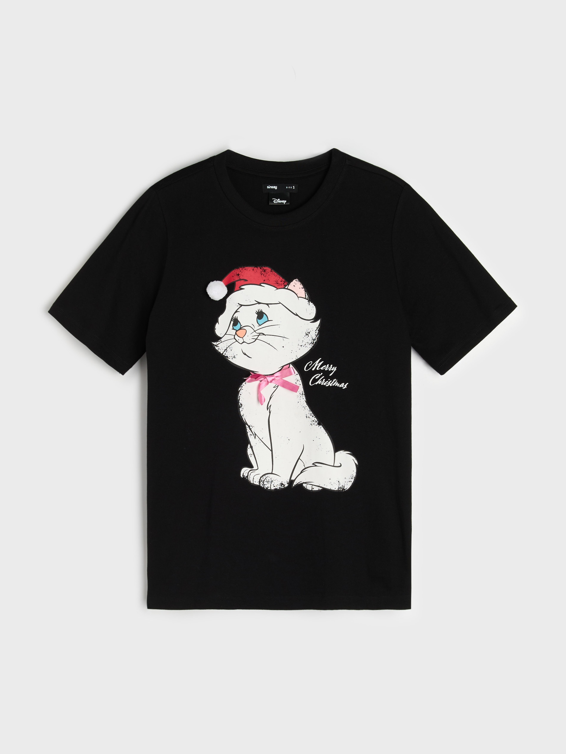 Sinsay - Βαμβακερό μπλουζάκι με στάμπα Aristocats - μαυρο φωτογραφία