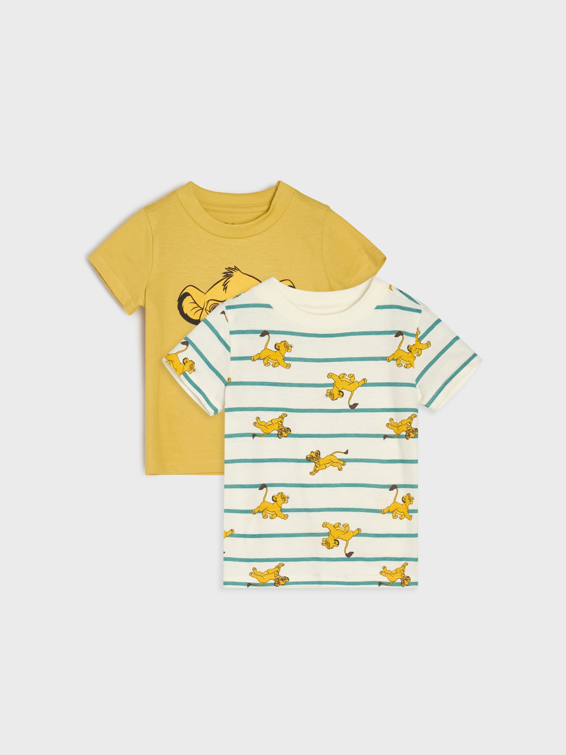 Sinsay - Bawełniana koszulka 2 pack The Lion King - kremowy