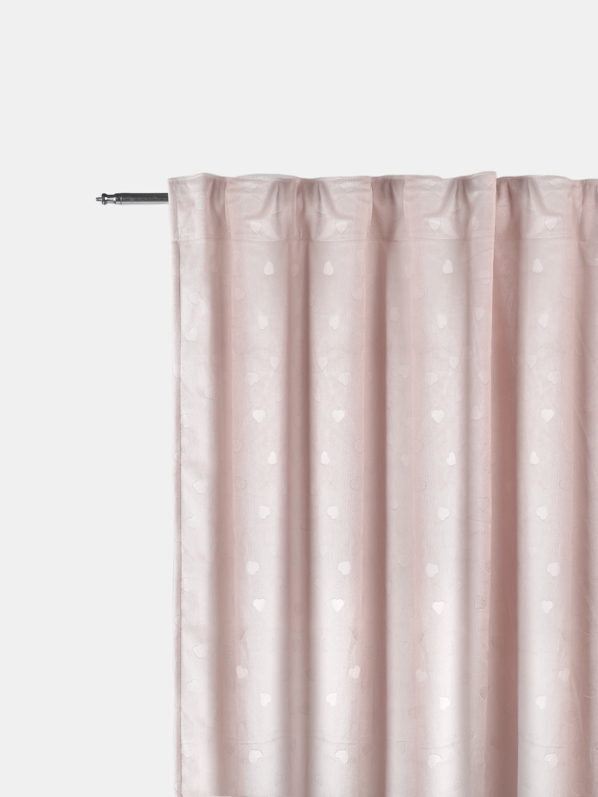 Sinsay - Βελουτέ κουρτίνα με ανάγλυφο σχέδιο - ροζ παστελ φωτογραφία