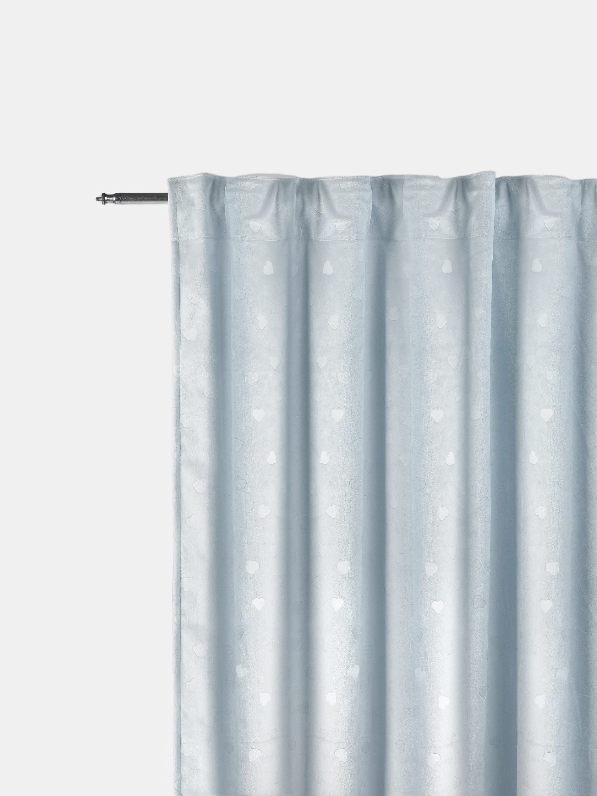 Sinsay - Βελουτέ κουρτίνα με ανάγλυφο σχέδιο - μπλε παλ φωτογραφία