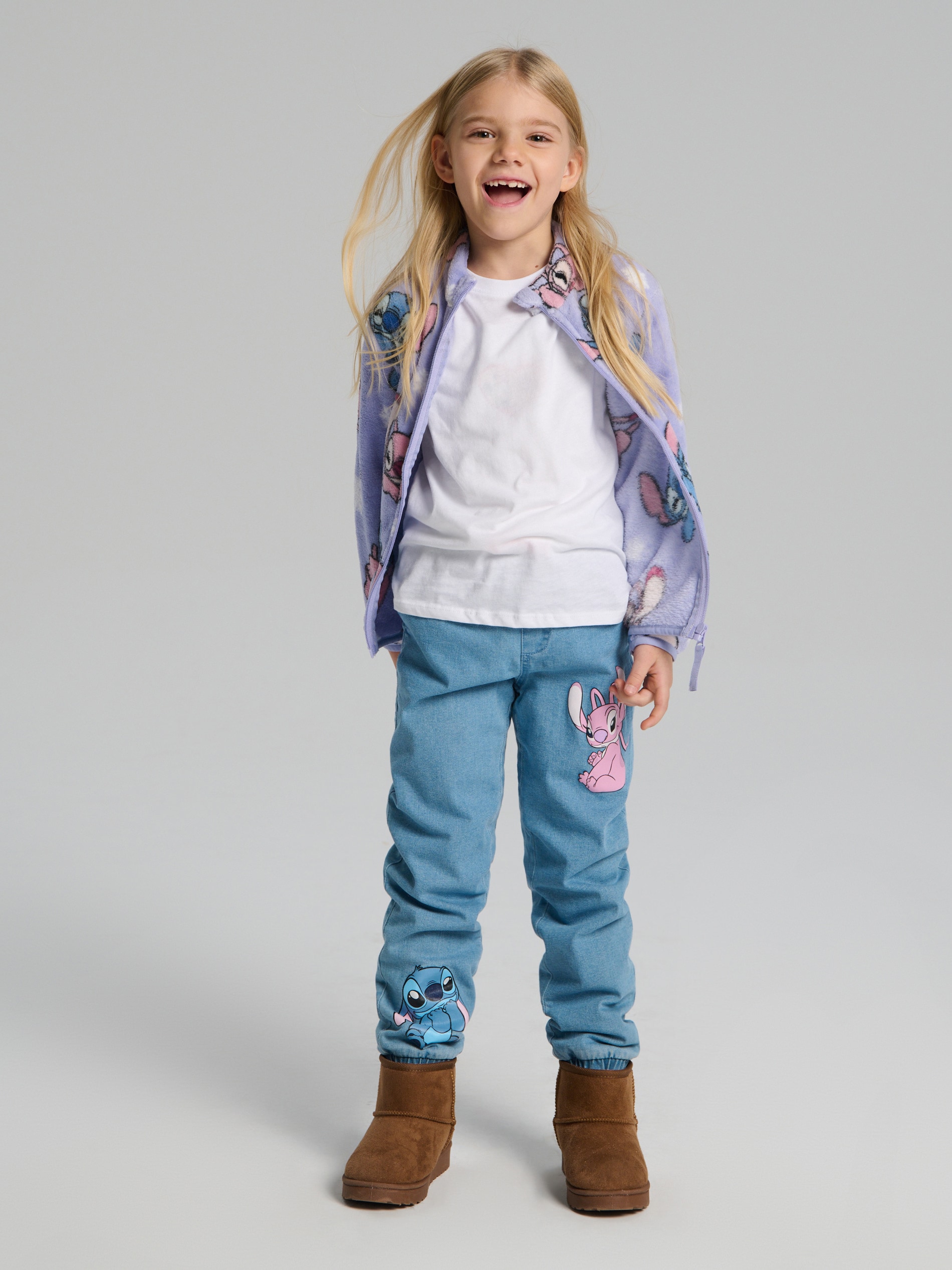 Sinsay - Jeansy jogger Stitch - niebieski