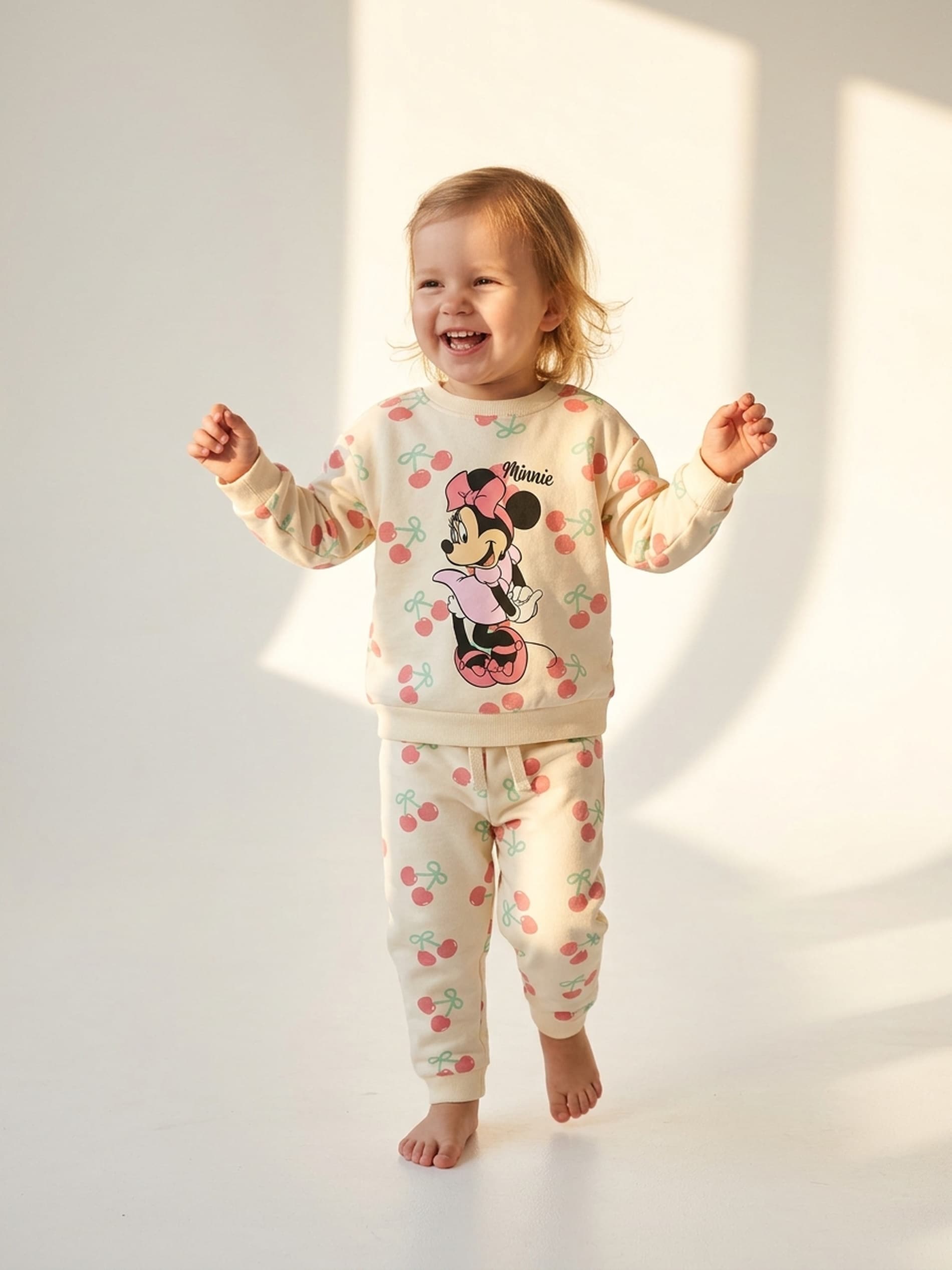 Sinsay - Bawełniany komplet z nadrukiem Minnie Mouse - kremowy