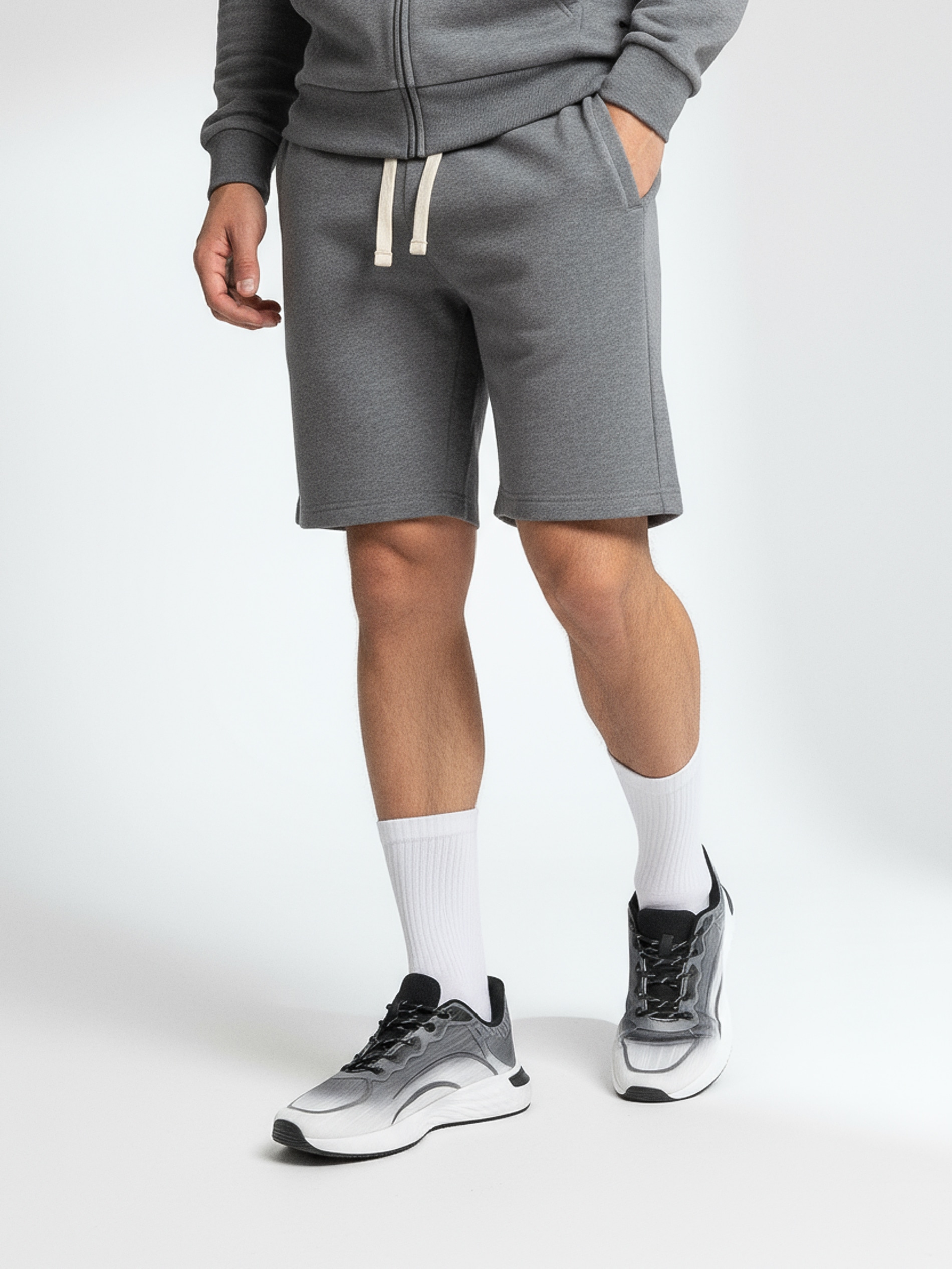 Sinsay - Szorty z wiązaniem - szary