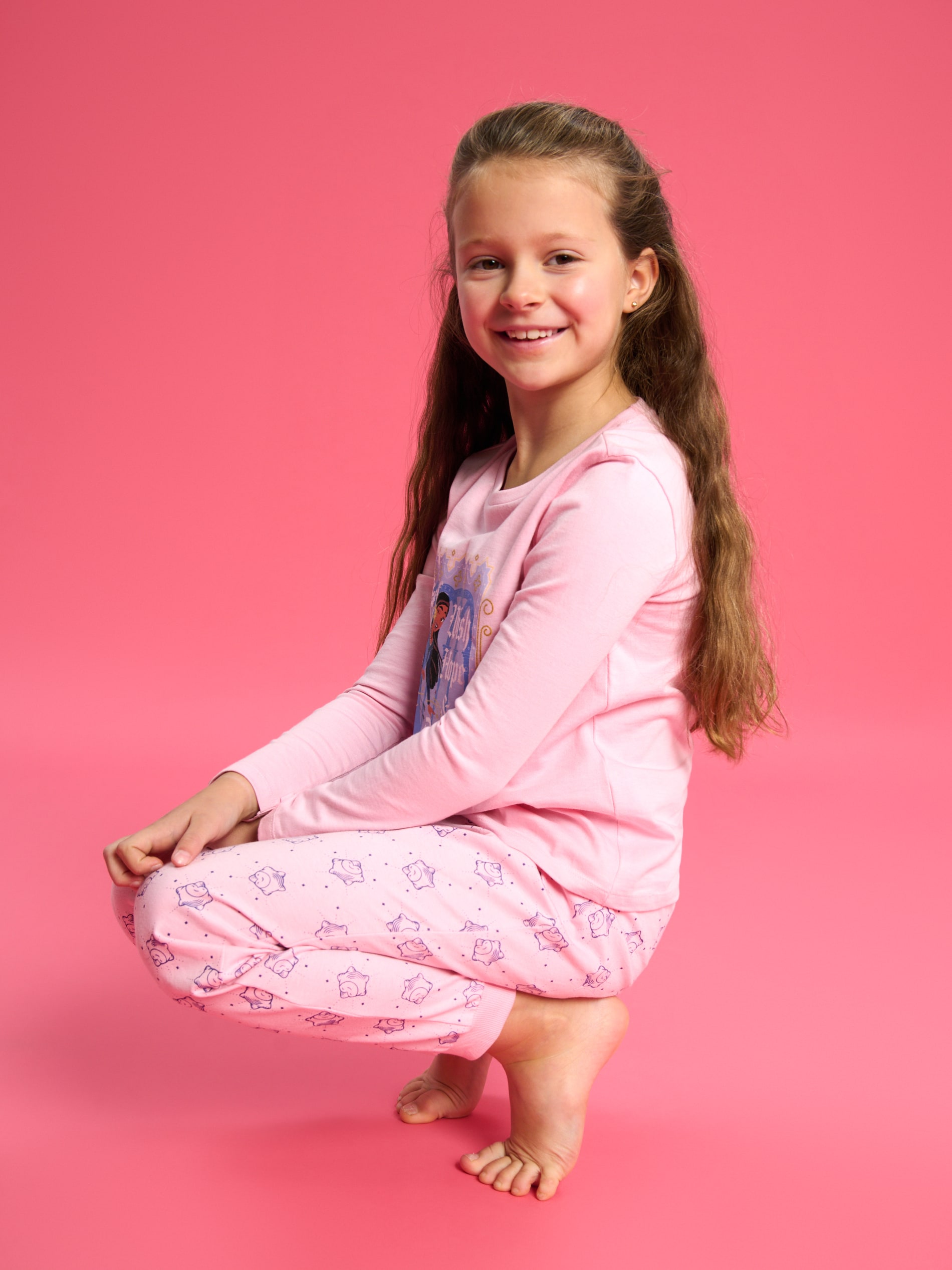 Sinsay - Pijama Din Două Piese Wish - Roz-pastel