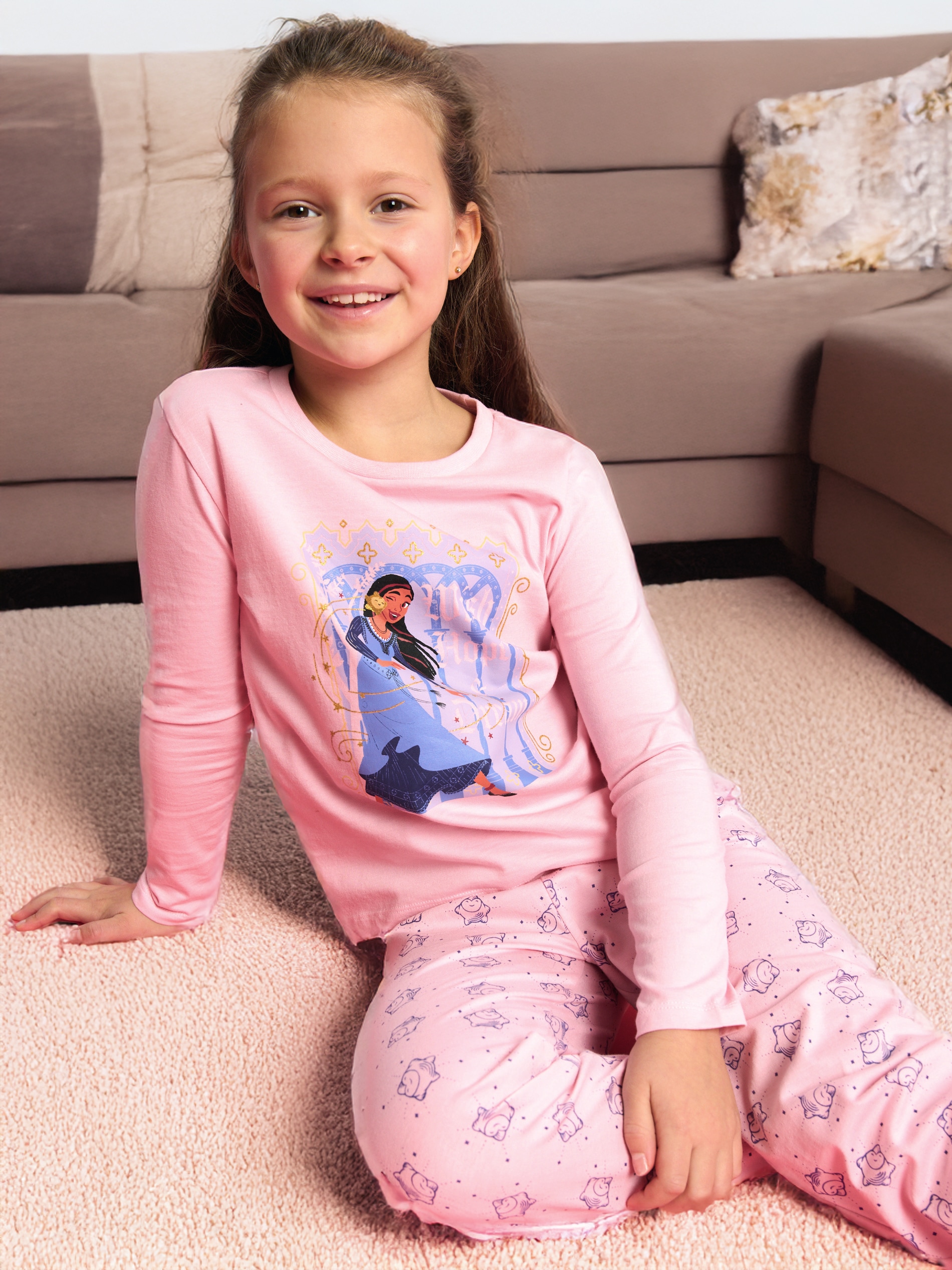 Sinsay - Pijama Din Două Piese Wish - Roz-pastel