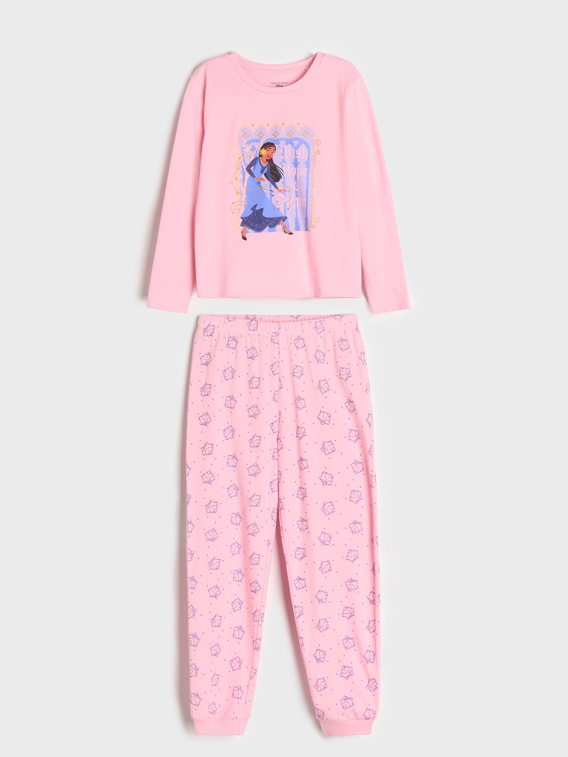 Sinsay - Pijama Din Două Piese Wish - Roz-pastel