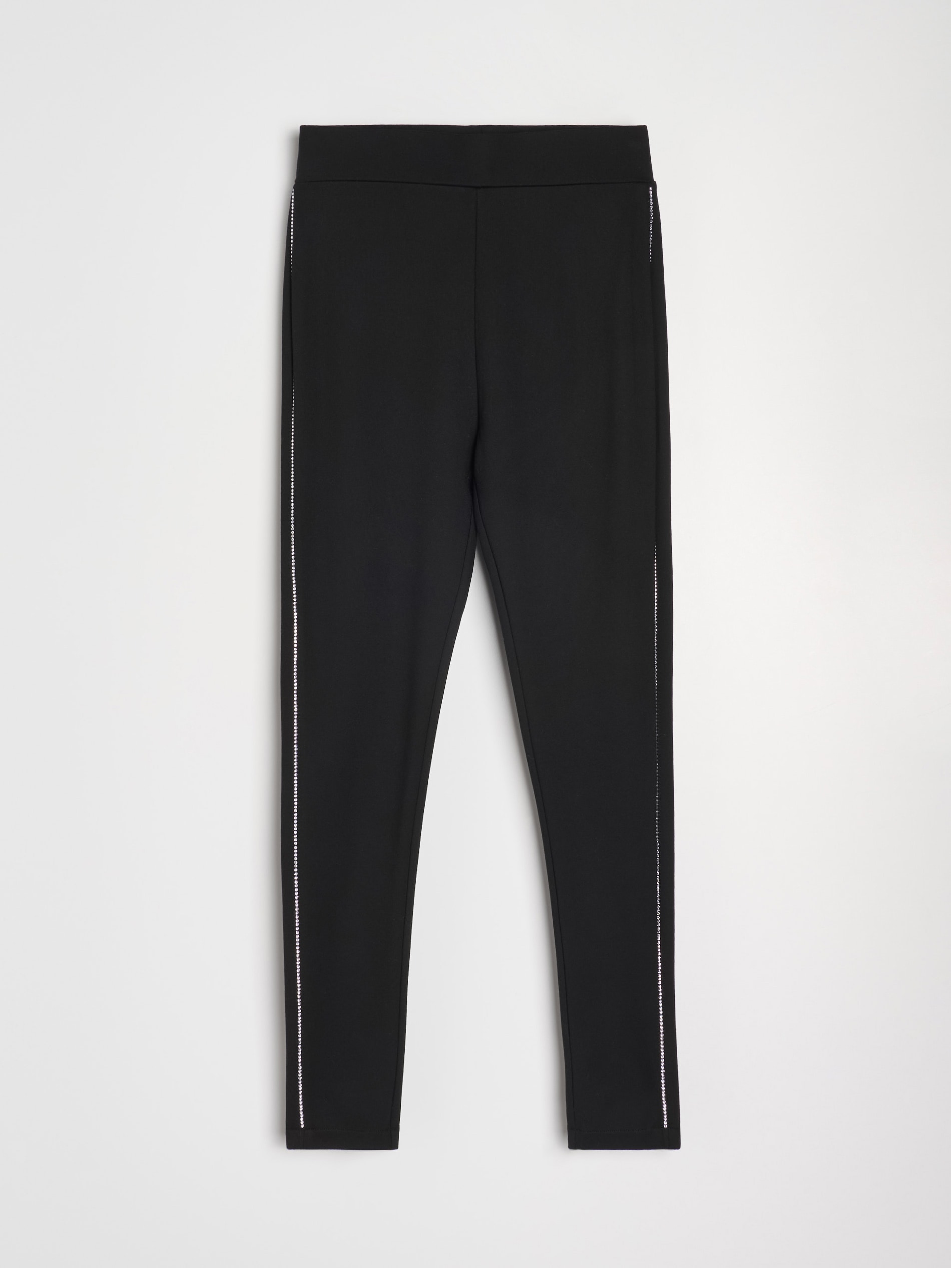 Sinsay - Legginsy z kryształkowym lampasem - czarny