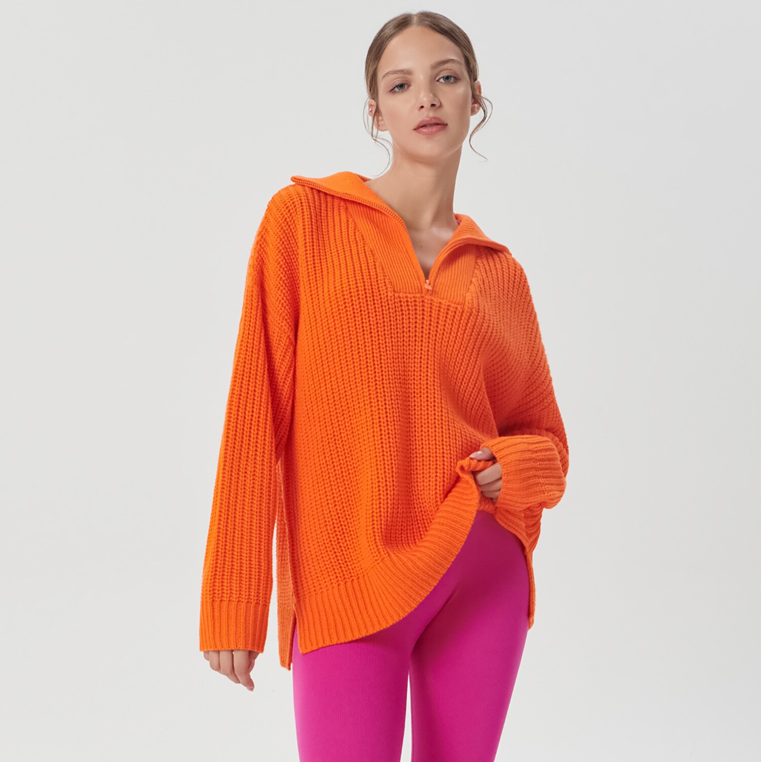 Sinsay - Pulover din tricot gros - Oranj