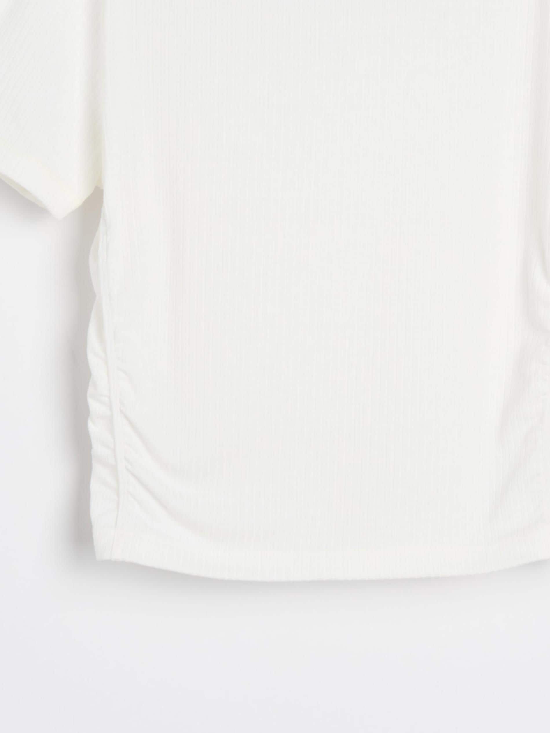 Sinsay - Ριμπ μπλουζάκι - λευκο φωτογραφία