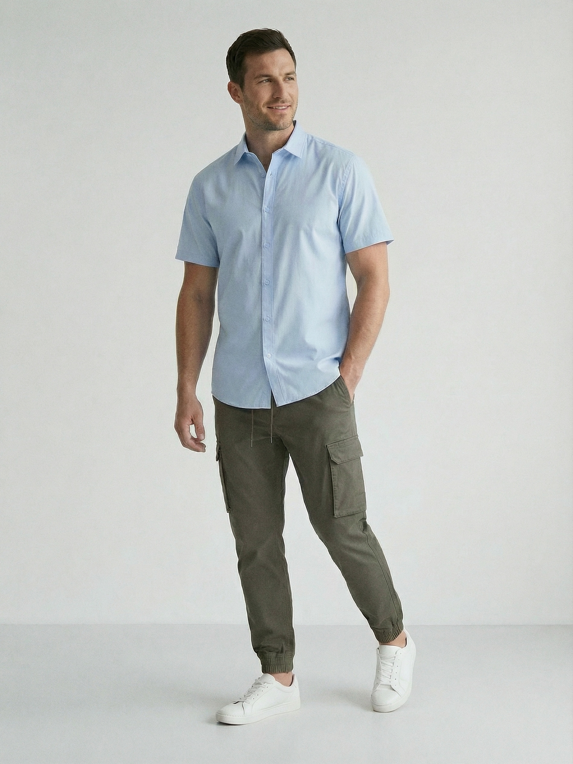 Sinsay - Spodnie jogger cargo - khaki