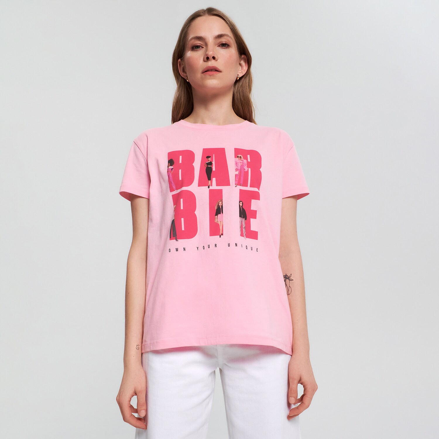 Sinsay - Tricou Barbie - Roz