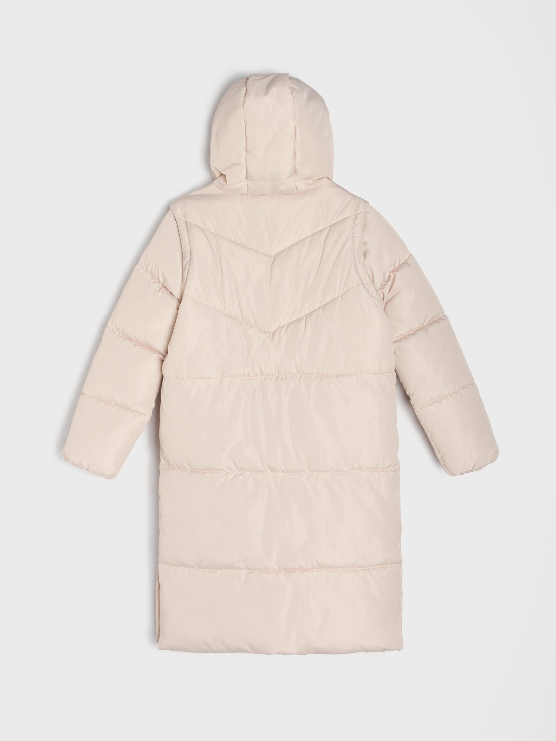 Sinsay - Παλτό με αποσπώμενα μανίκια - κρεμ φωτογραφία