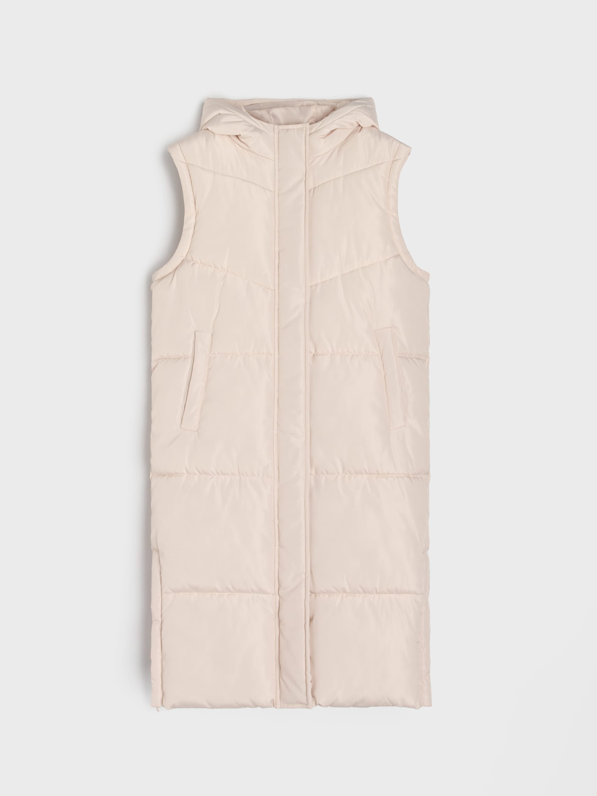 Sinsay - Παλτό με αποσπώμενα μανίκια - κρεμ φωτογραφία