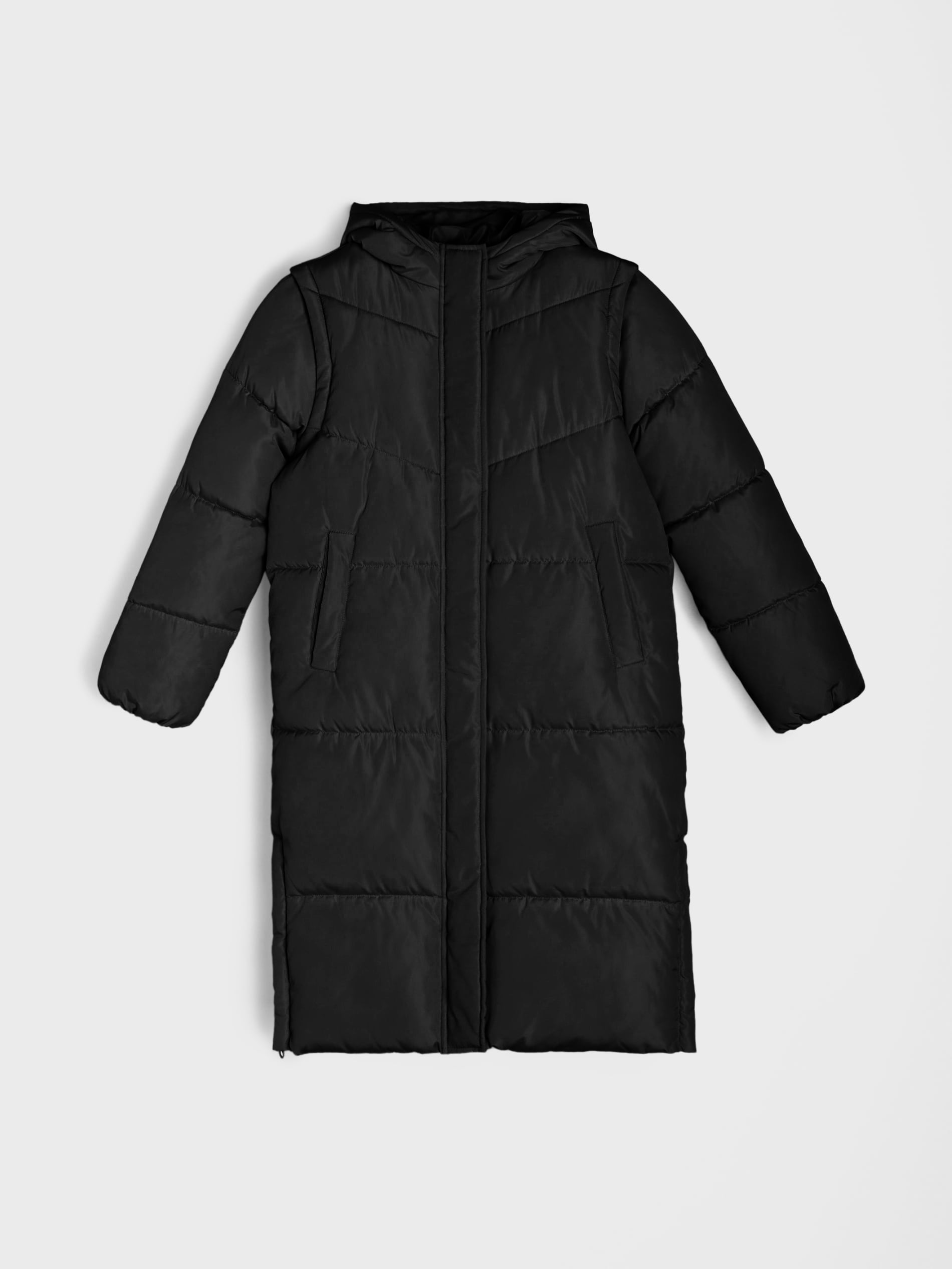 Sinsay - Παλτό με αποσπώμενα μανίκια - μαυρο φωτογραφία