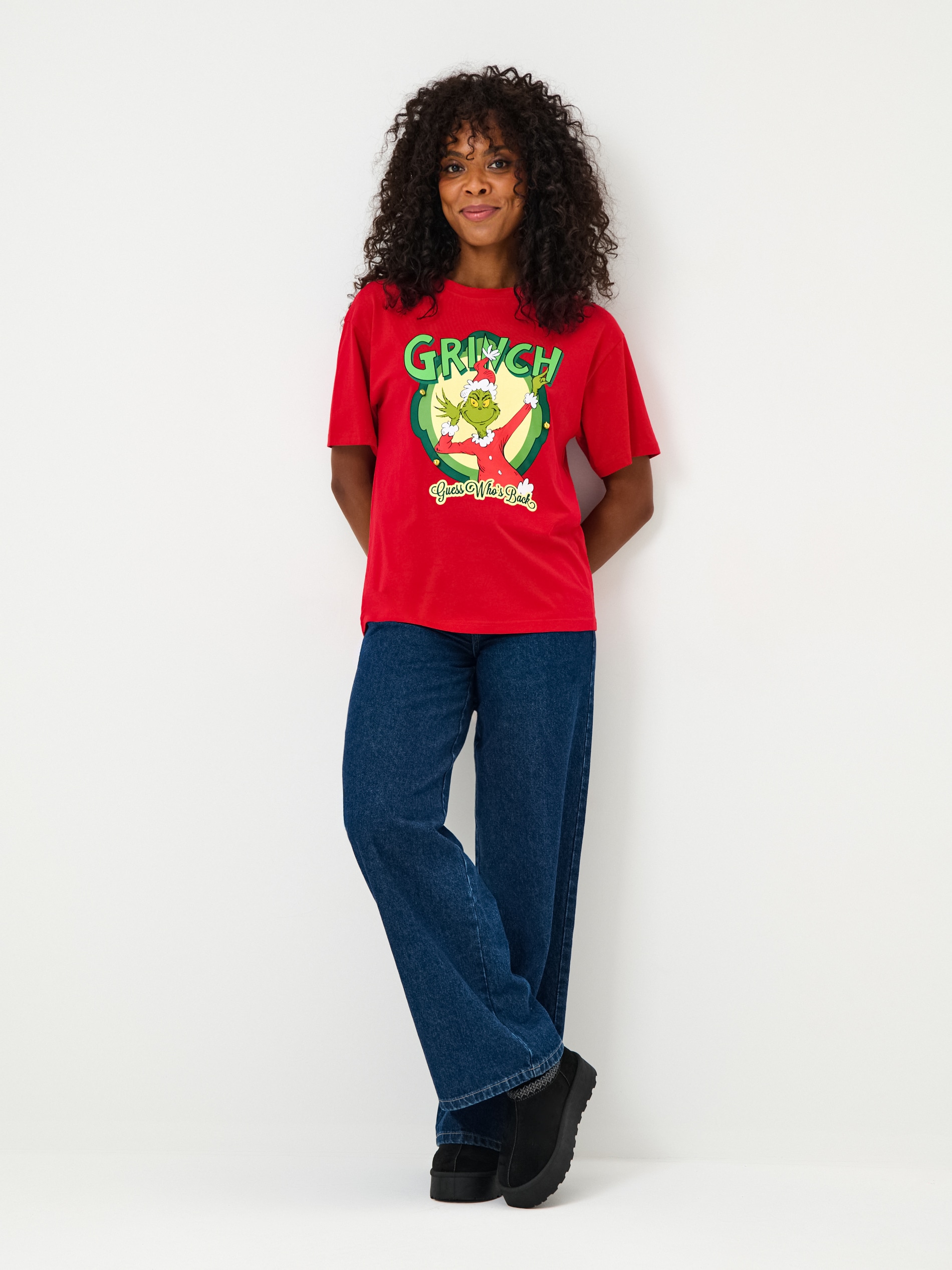 Sinsay - Βαμβακερό μπλουζάκι με στάμπα Grinch - κοκκινο φωτογραφία