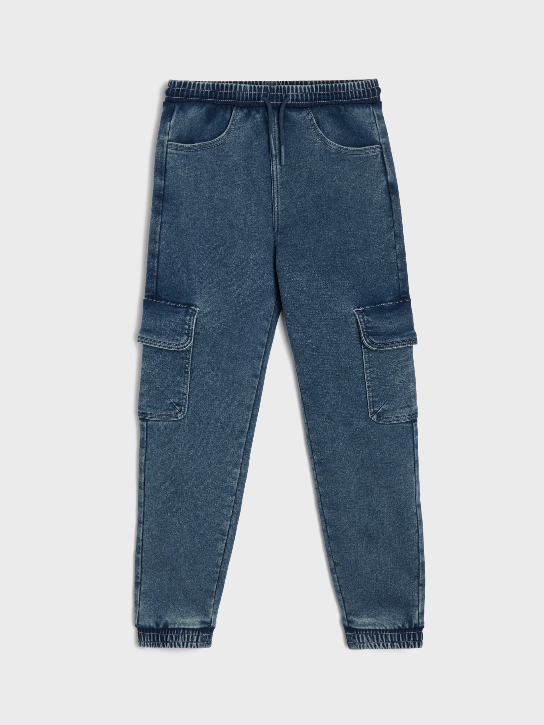 Sinsay - Jeansy jogger cargo - niebieski