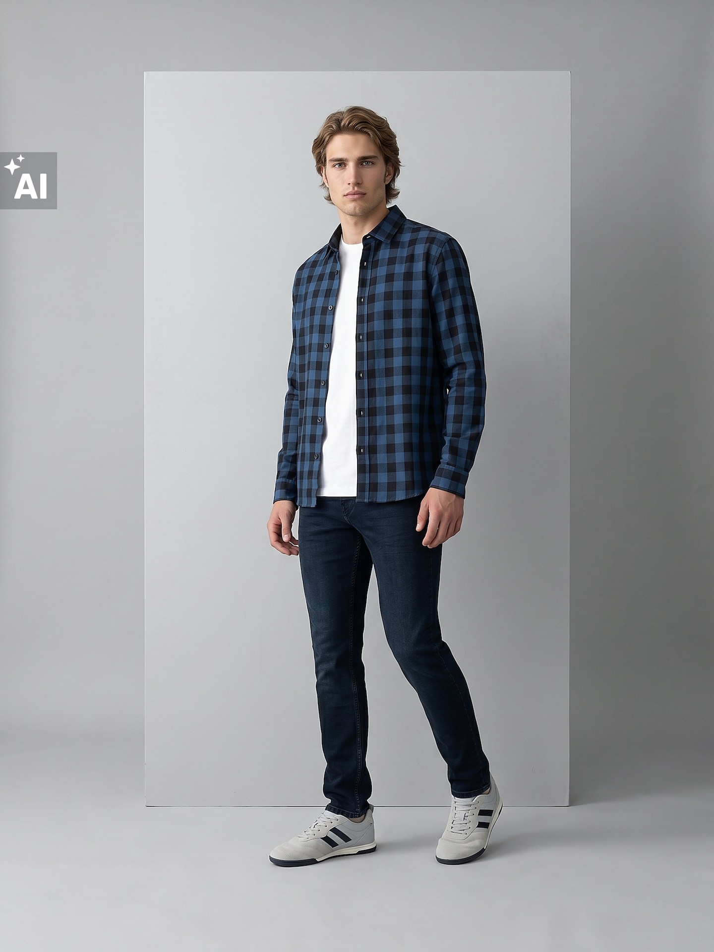 Sinsay - Jeansy chino slim fit - niebieski