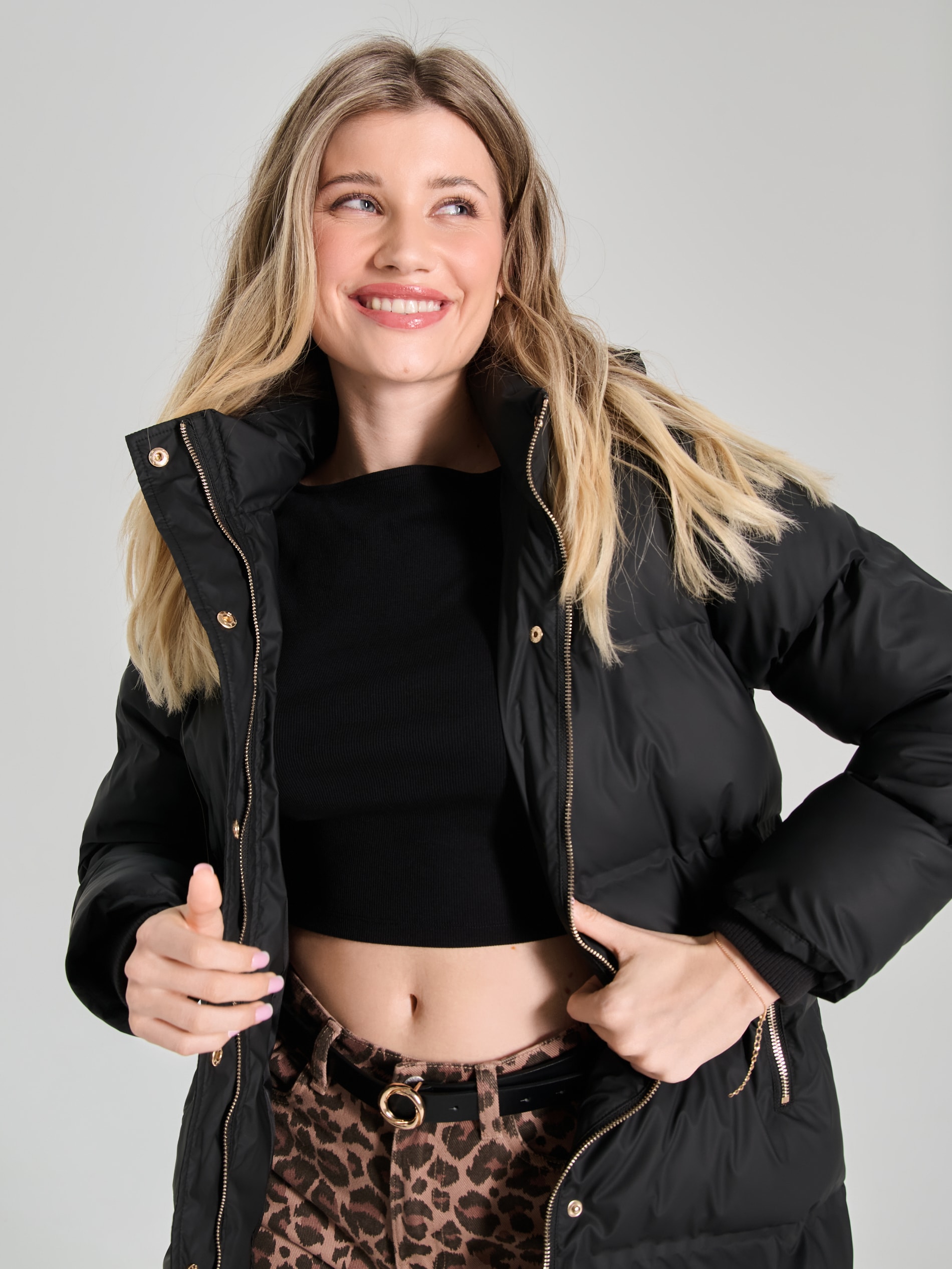 Sinsay - Τζάκετ με κουκούλα - μαυρο φωτογραφία