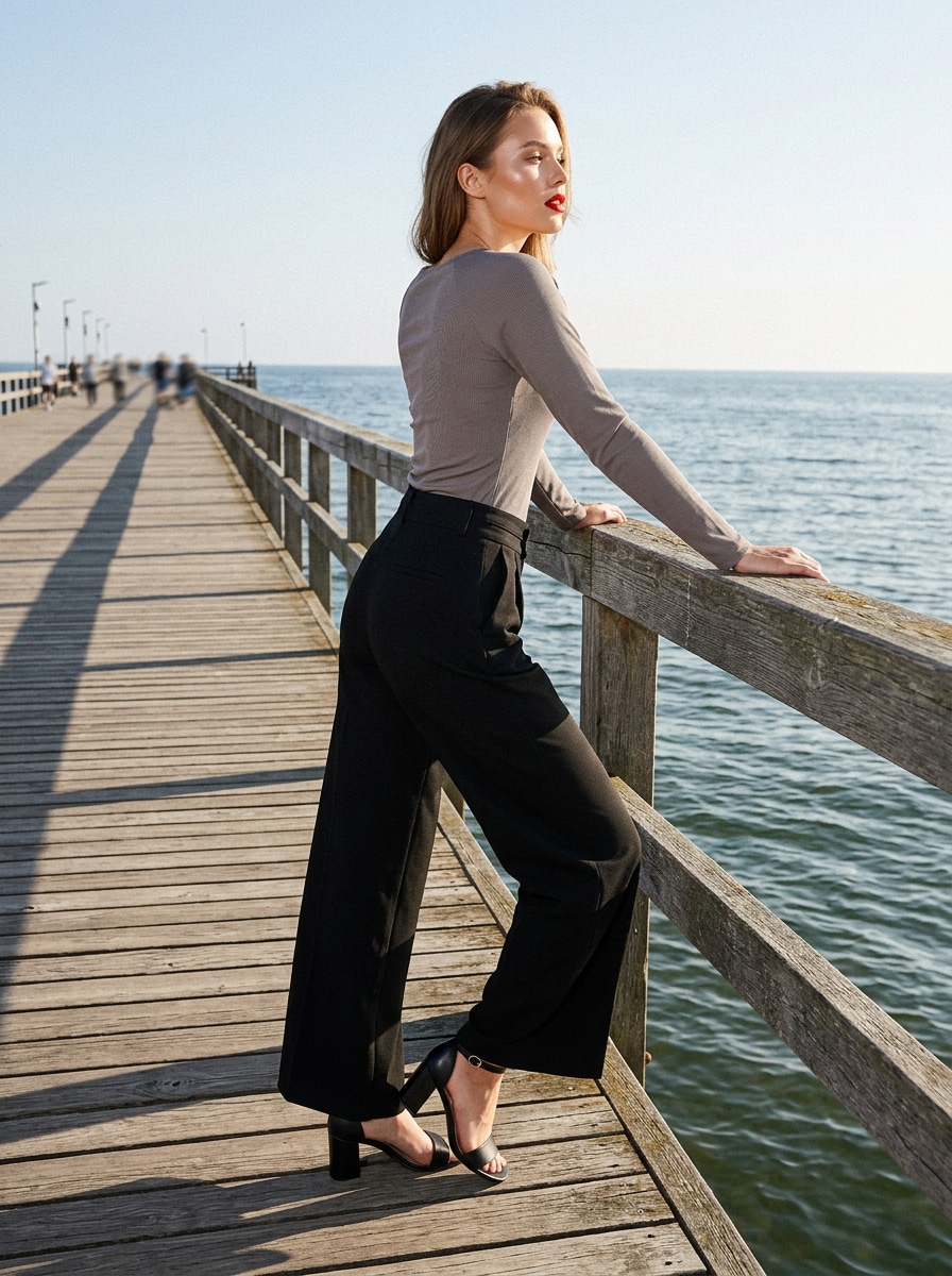 Sinsay - Prążkowana koszulka z długim rękawem - brązowy