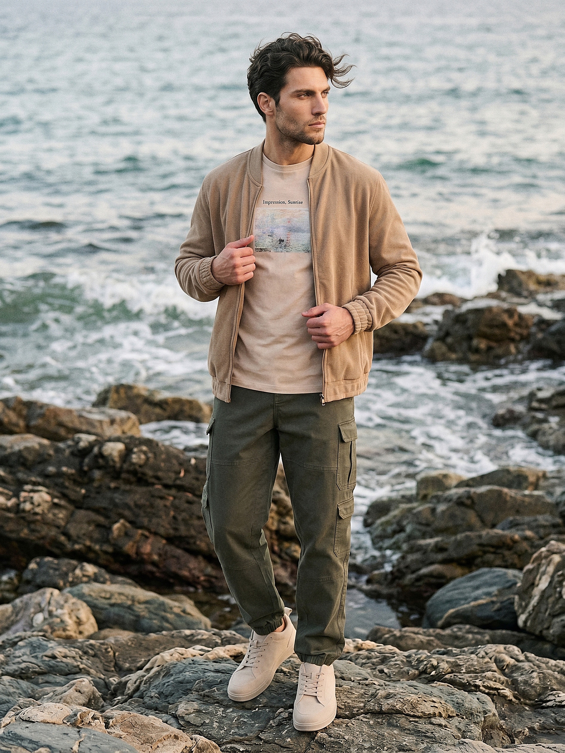 Sinsay - Spodnie cargo jogger - zielony