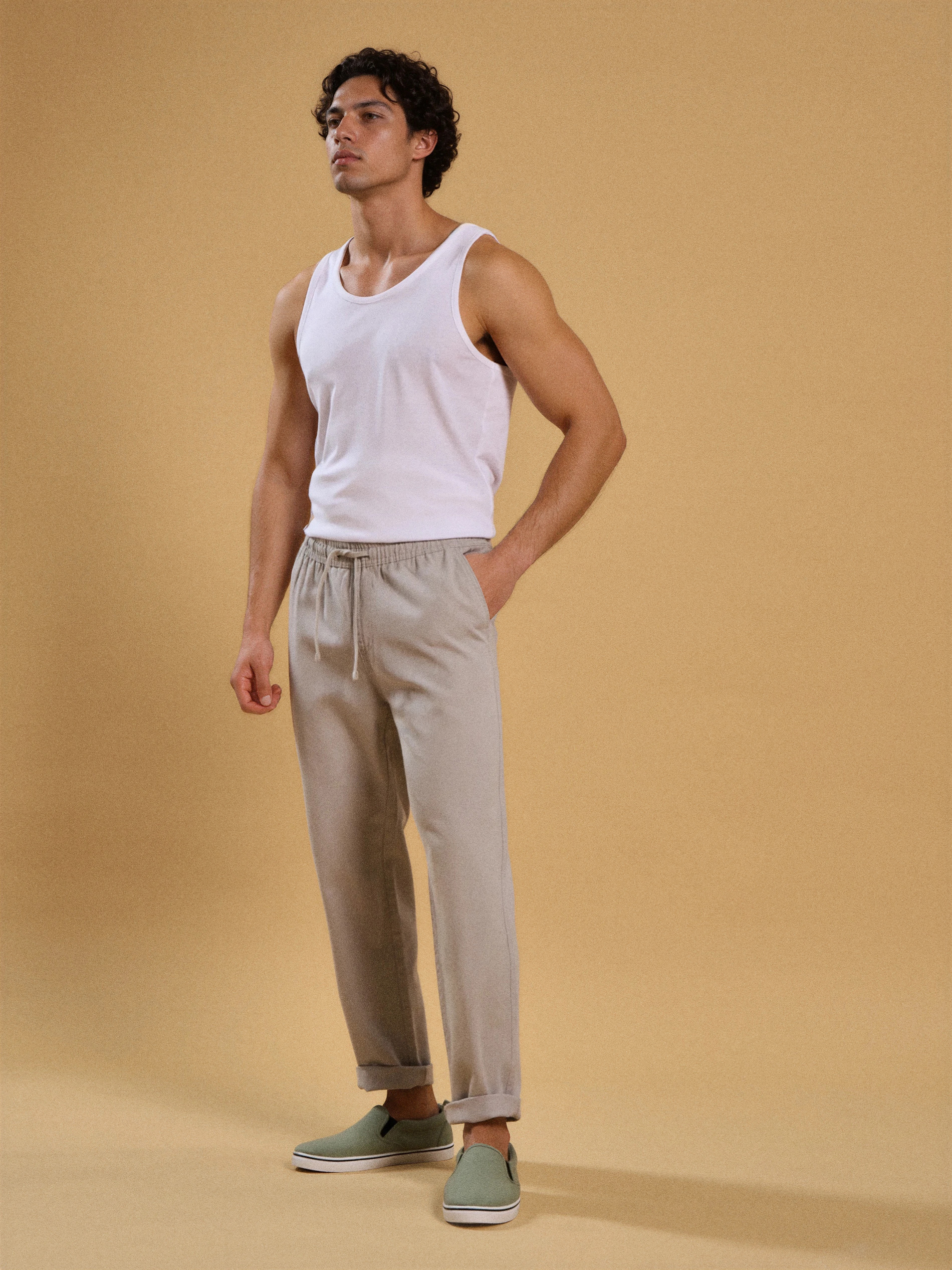 Sinsay - Spodnie chino jogger - zielony