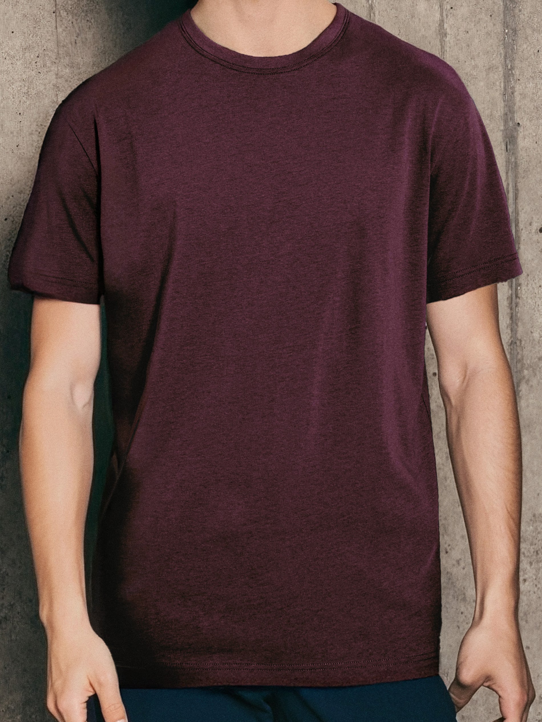 Sinsay - Koszulka basic - bordowy