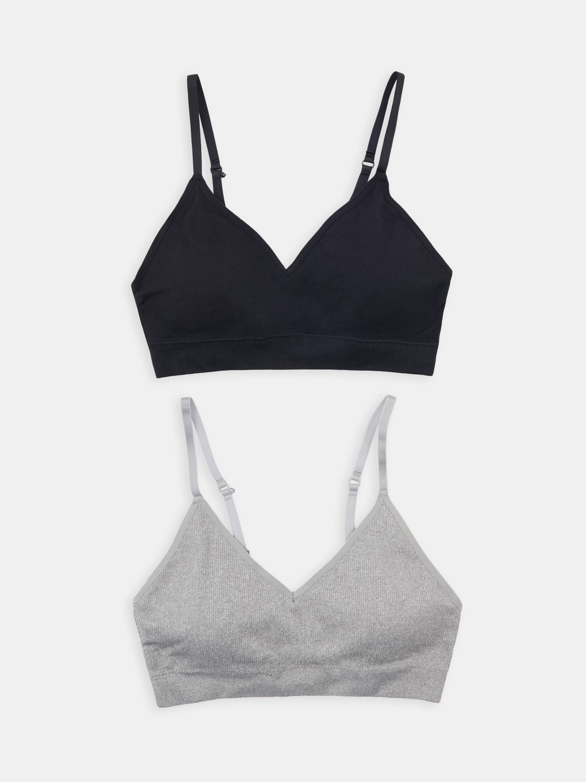 Sinsay - Prążkowane topy z wyjmowanymi miseczkami 2 pack - czarny