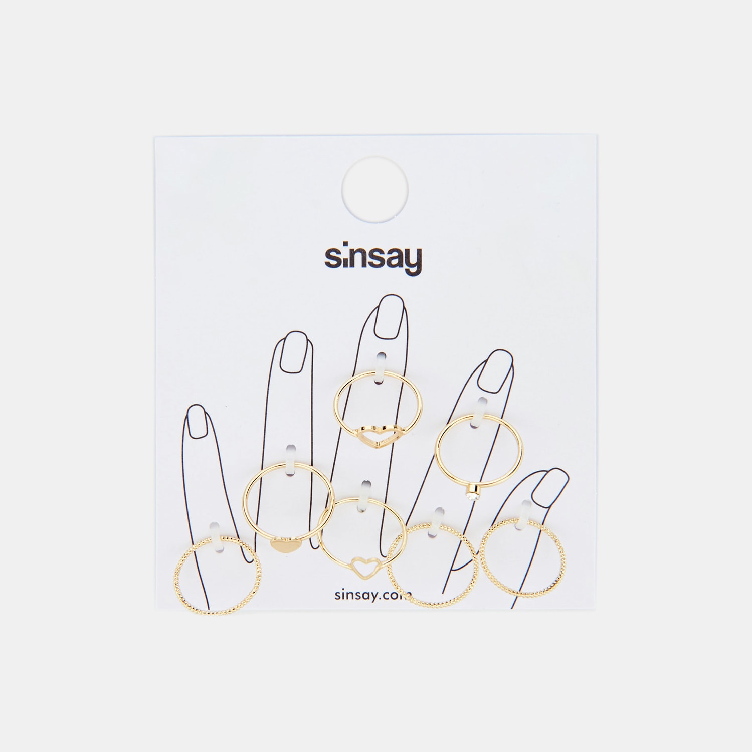 Sinsay - Set de 7 inele - Auriu