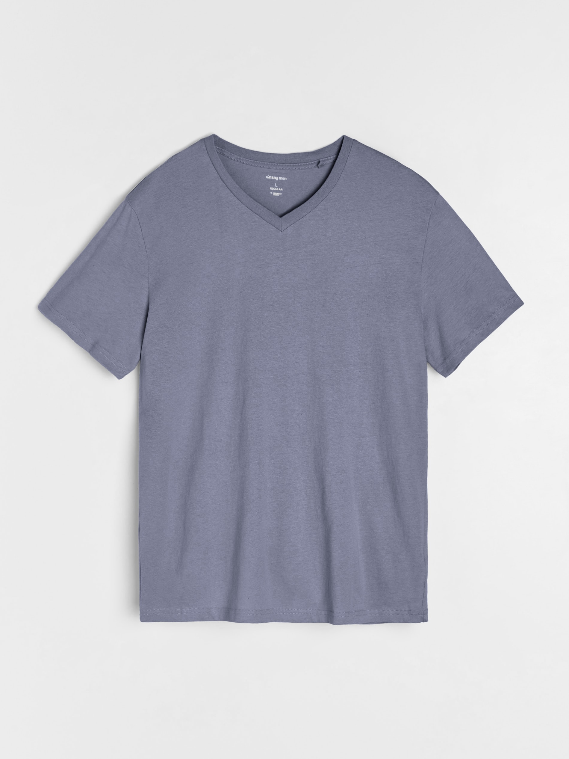 Sinsay - Βασικό μπλουζάκι με λαιμόκοψη V - λιλα φωτογραφία