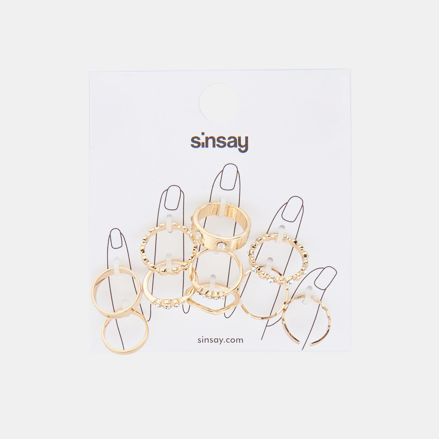 Sinsay - Set de 10 inele - Auriu