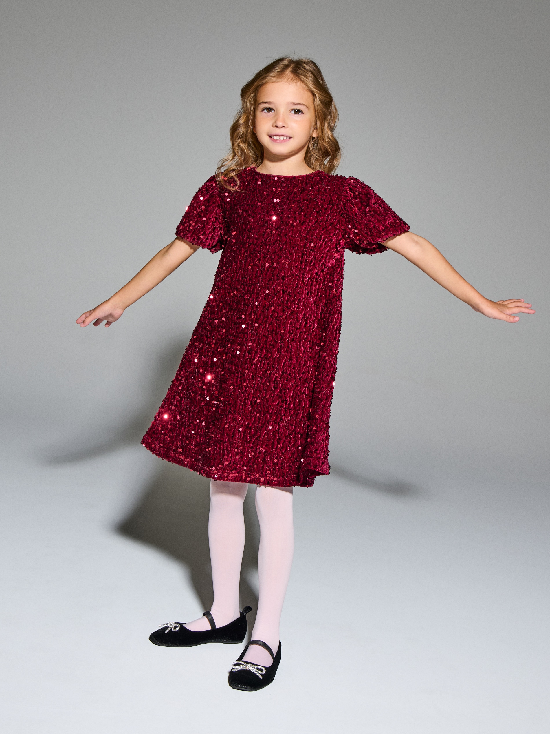 Sinsay - Φόρεμα με παγέτες - burgundy φωτογραφία