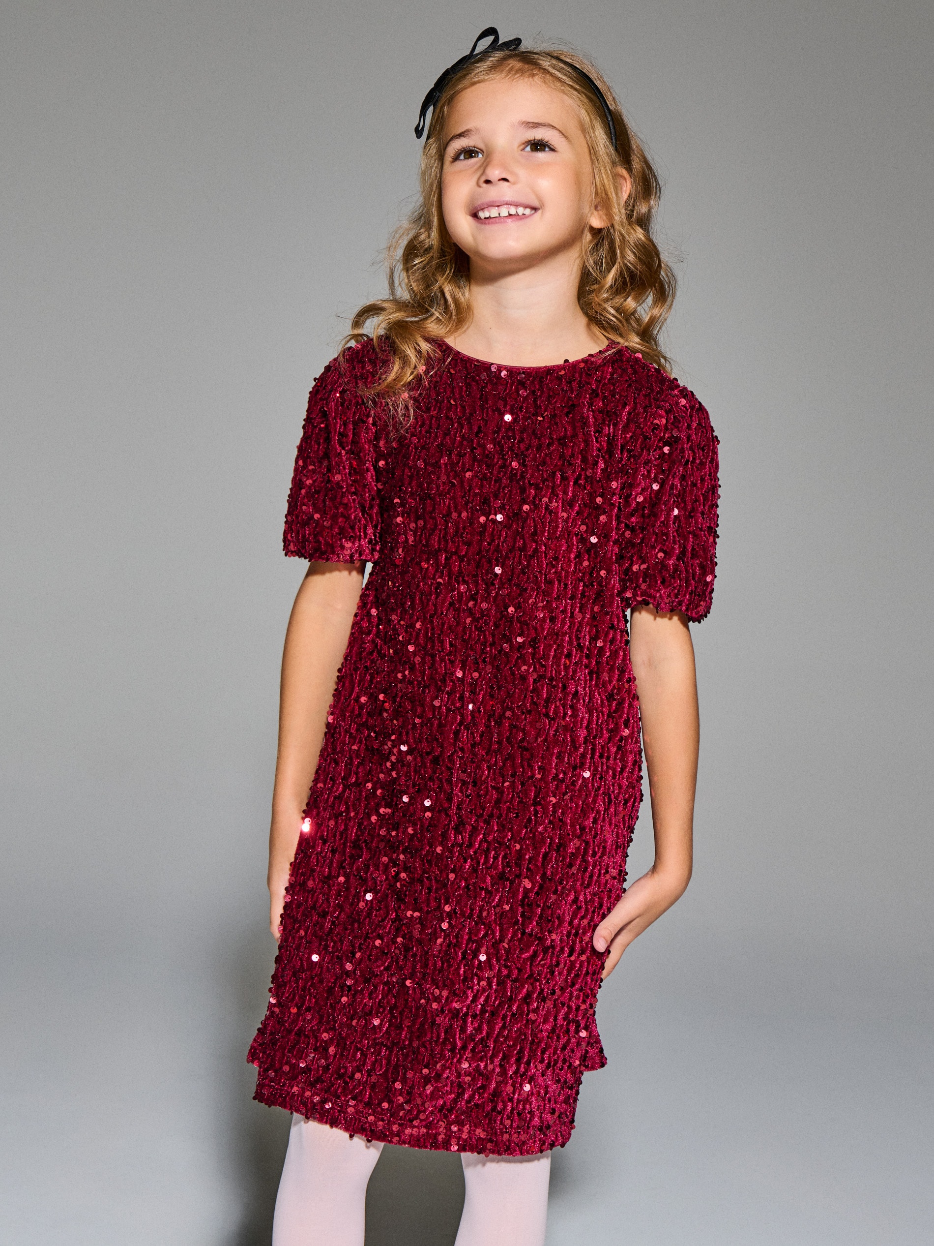 Sinsay - Φόρεμα με παγέτες - burgundy φωτογραφία