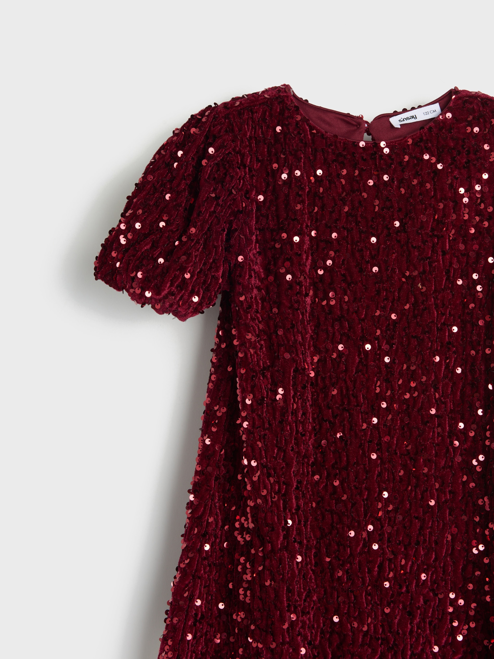 Sinsay - Φόρεμα με παγέτες - burgundy φωτογραφία