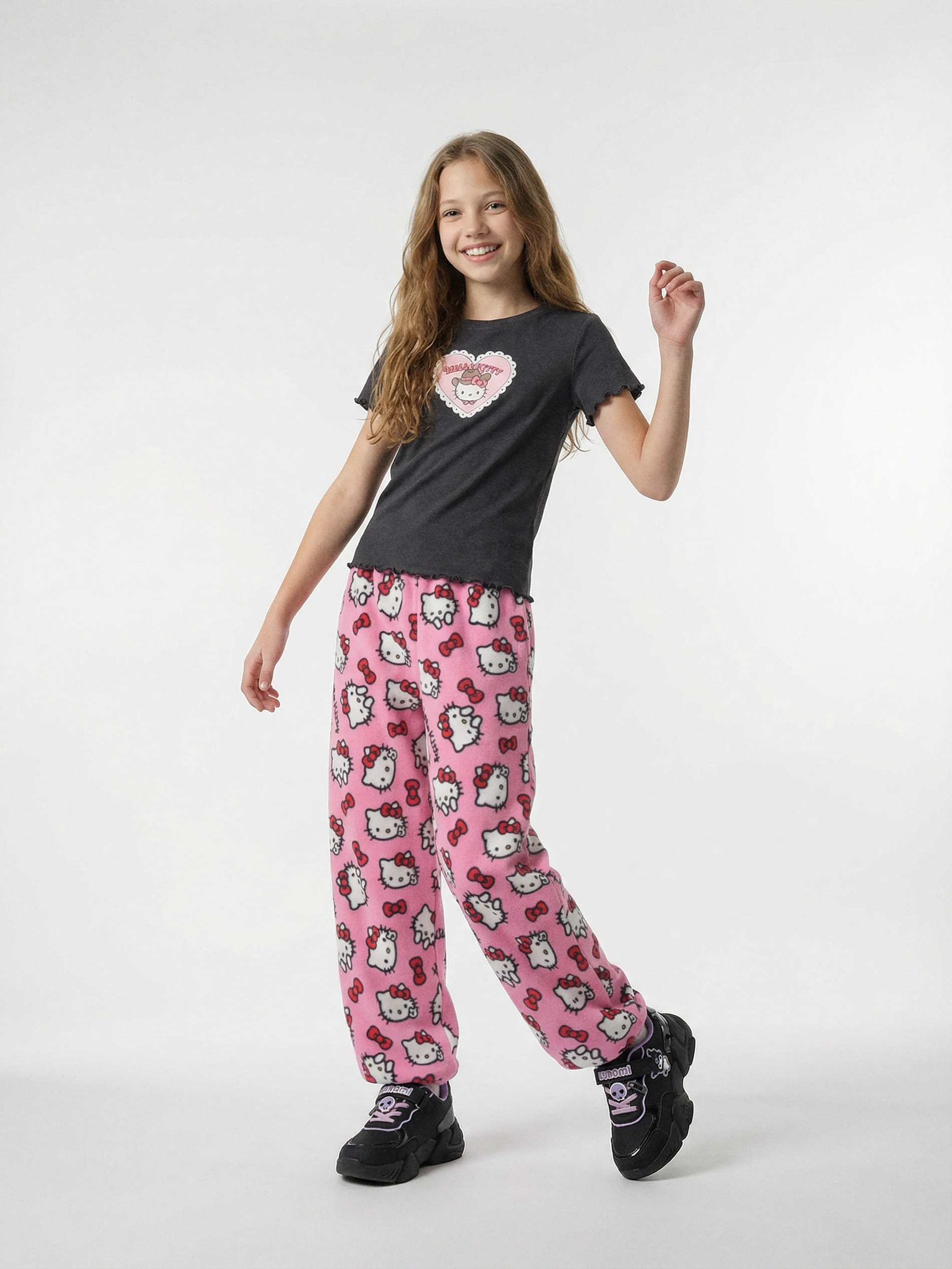 Sinsay - Polarowe spodnie Hello Kitty - różowy