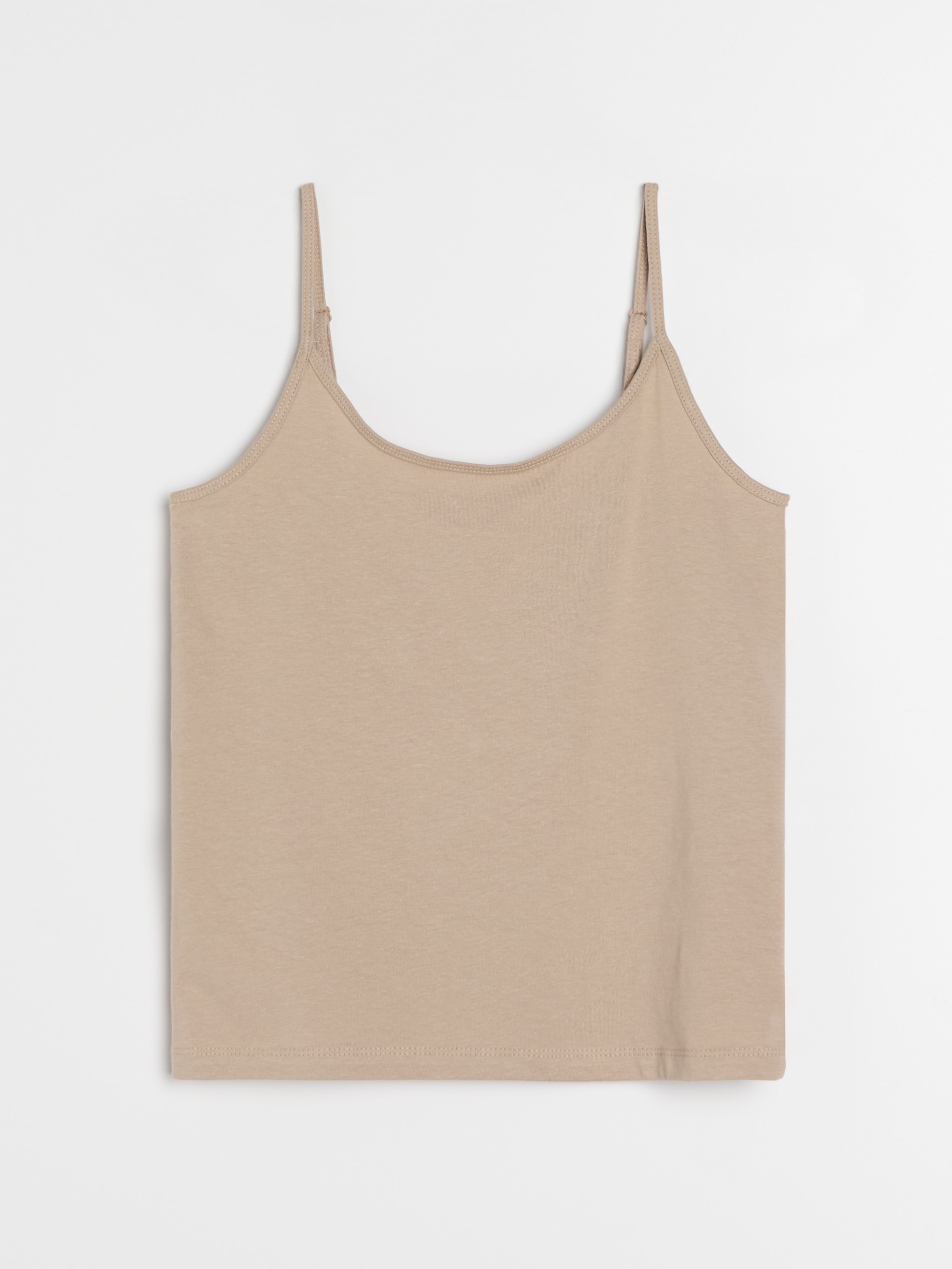 Sinsay - Bawełniana koszulka na ramiączkach - beżowy