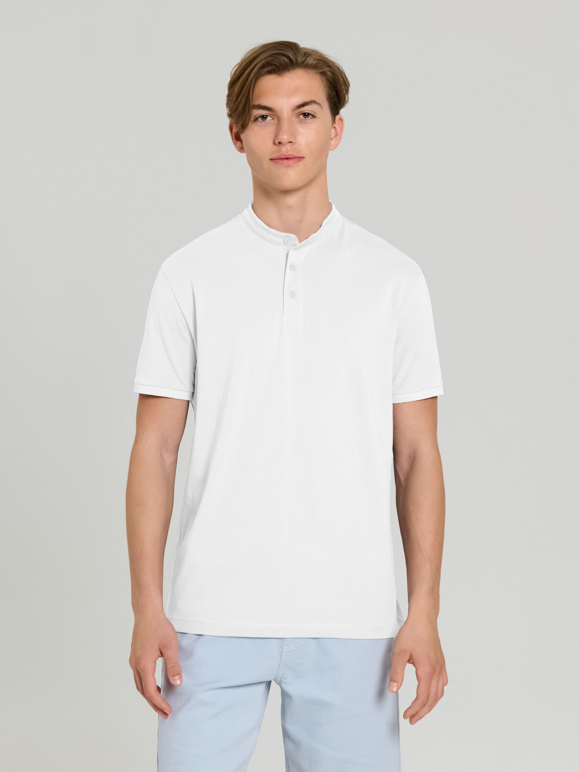 Sinsay - Koszulka henley - biały