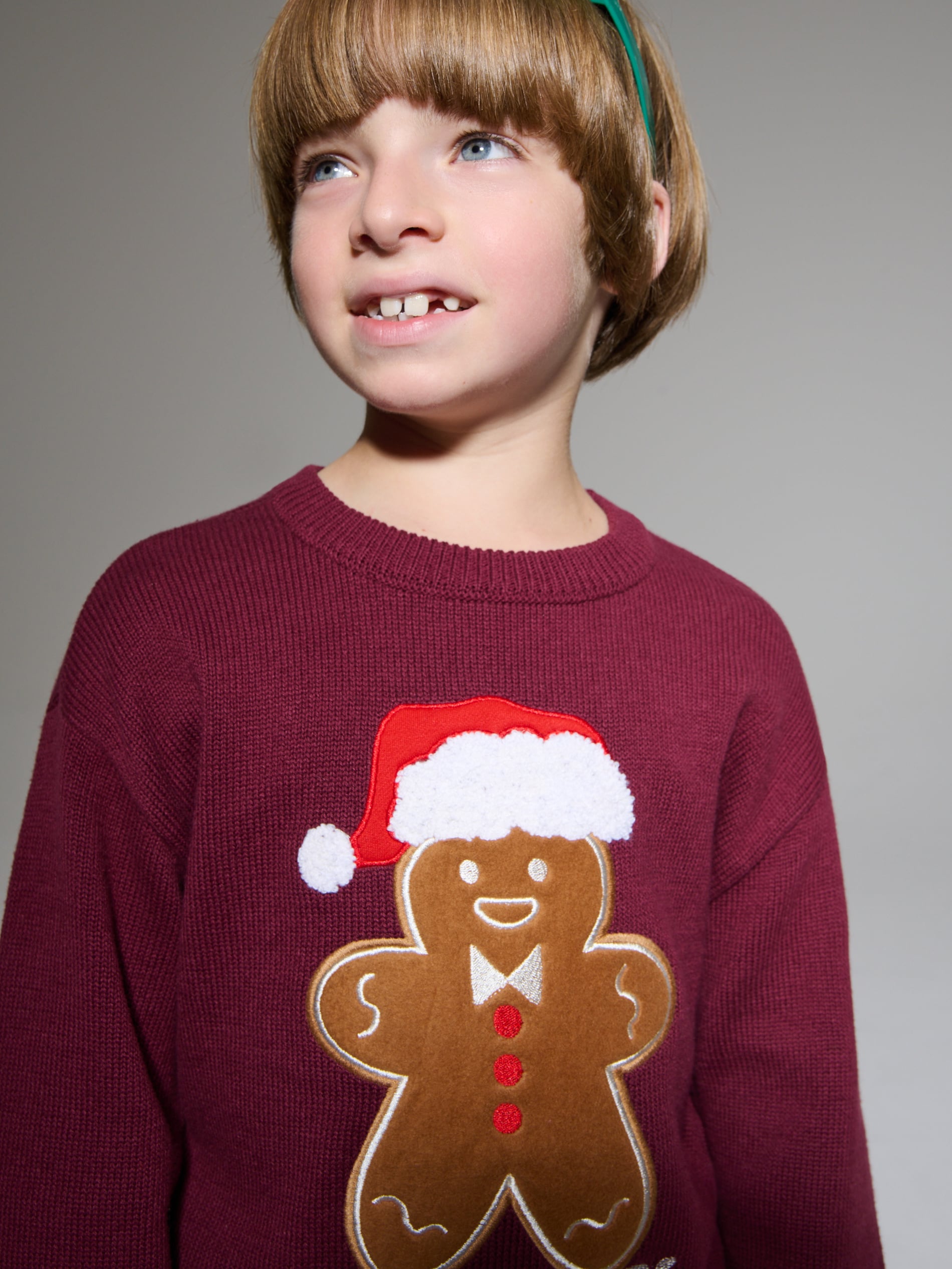 Sinsay - Πουλόβερ με χριστουγεννιάτικο θέμα - burgundy φωτογραφία