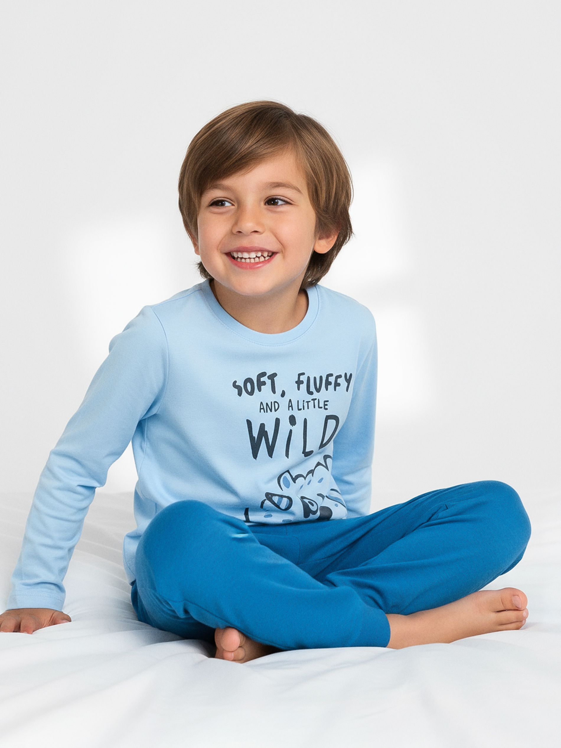 Sinsay - Bawełniana piżama z nadrukiem - błękitny