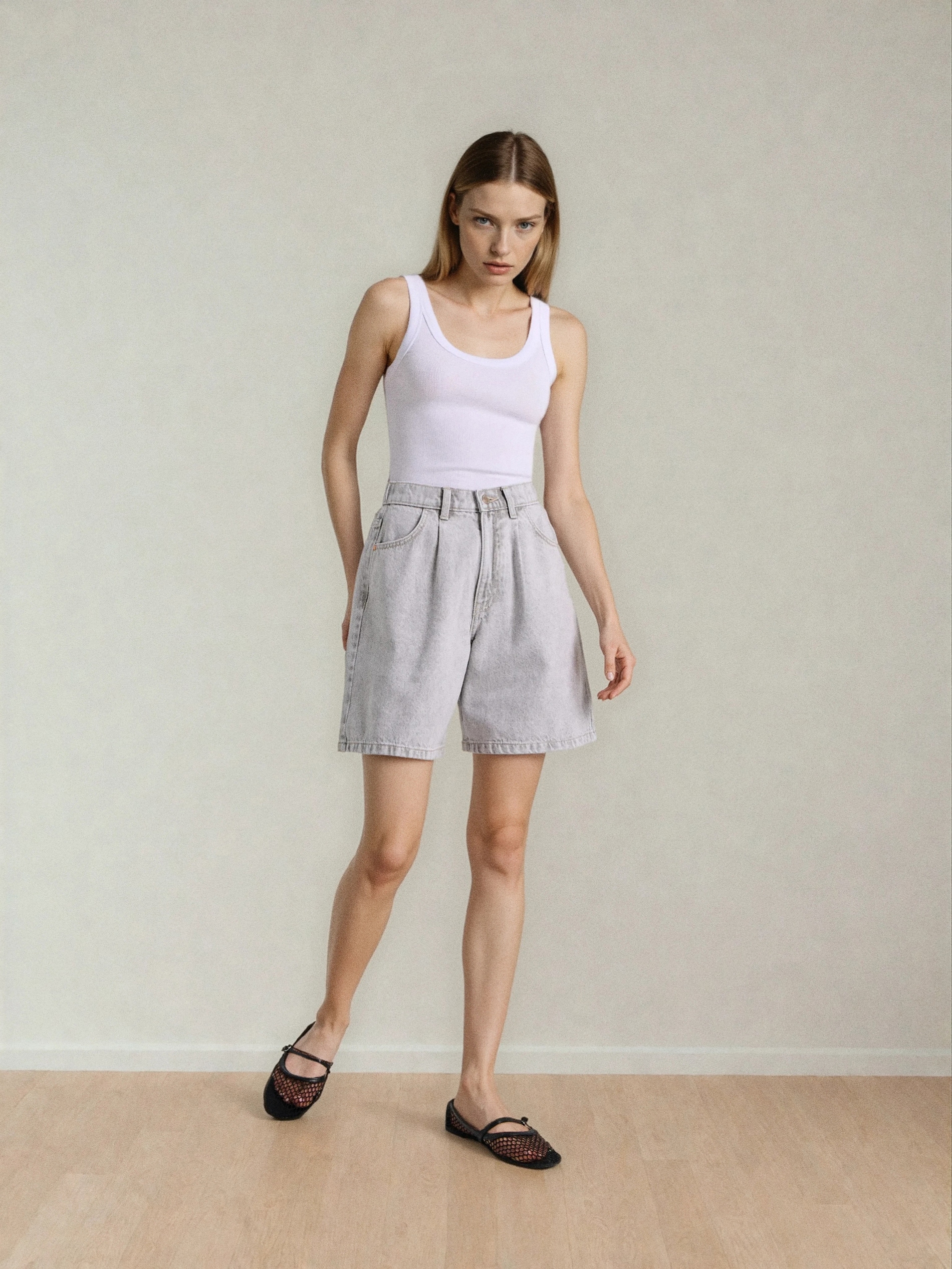 Sinsay - Szorty bermudy jeansowe - szary